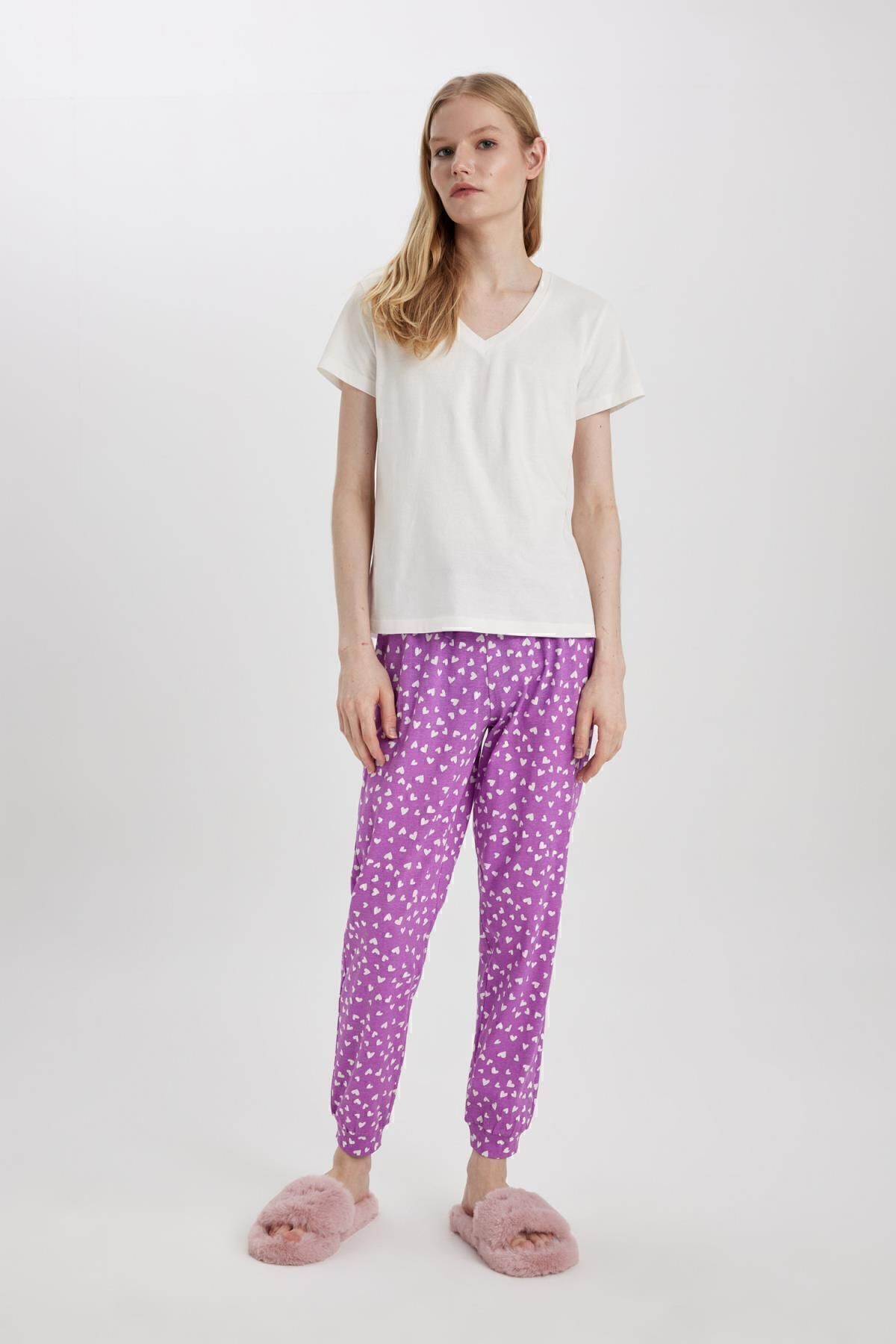Defacto Fall In Love Regular Fit Casual Kalp Desenli Pijama Altı B6196ax24sp