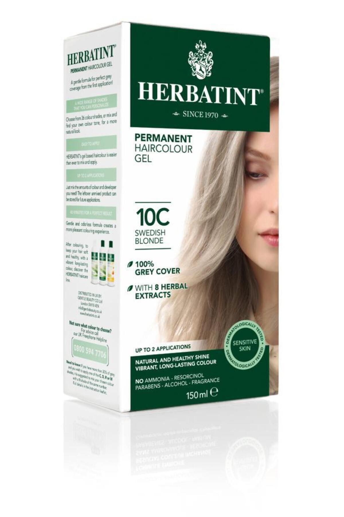 Herbatint 10c Swedish Blonde (İSVEÇ SARISI) 150 ml Bitkisel Saç Boyası