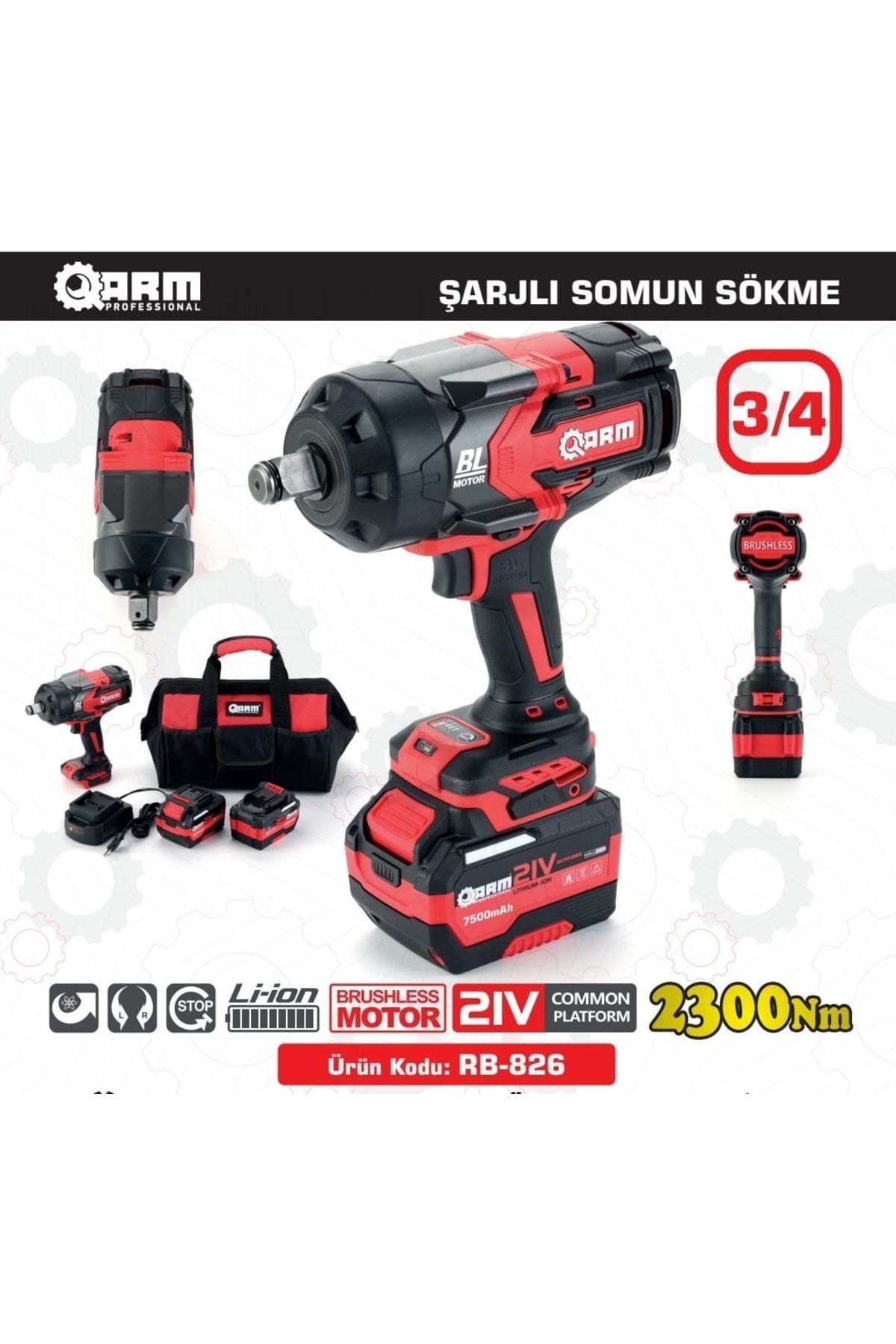 Arm Şarjlı 3/4 Somun Sıkma Sökme Makinesi