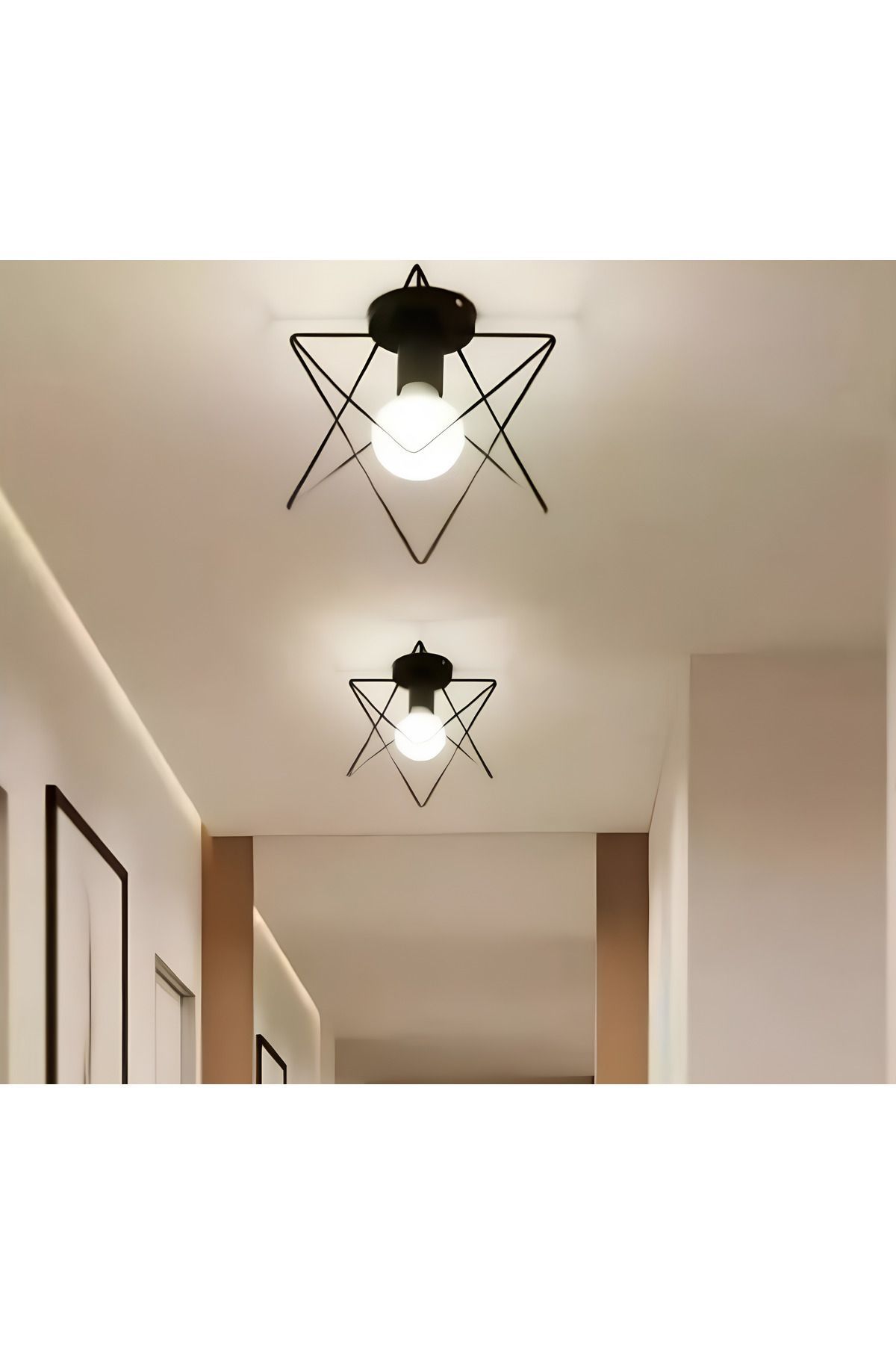 retro home design Siyah 1 Adet Plafonyer Zikzak Salon Hol Mutfak Avize