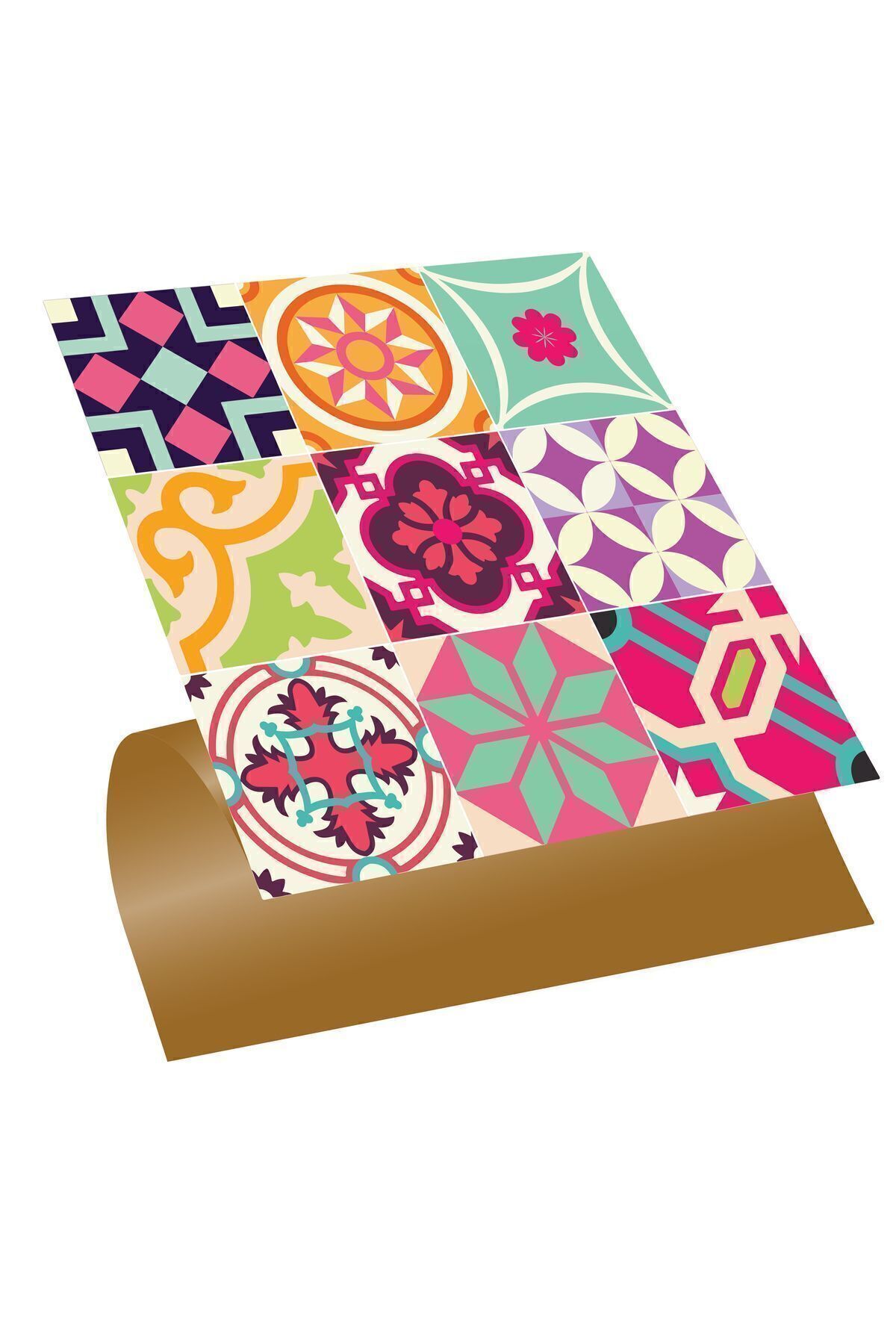 Tink Kendinden Yapışkanlı Colorful Desenli Pvc Karo 30x30 Cm (4 ADET) 0,36 M2