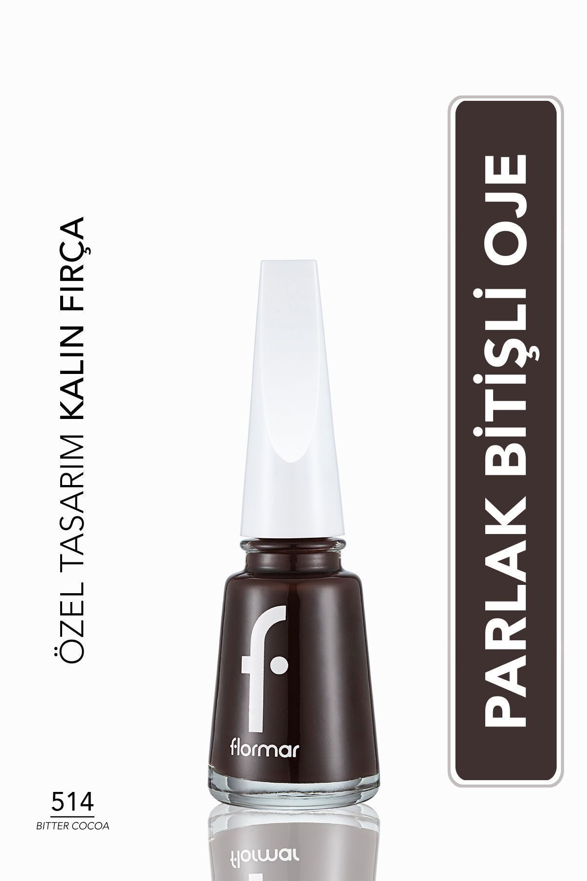 Flormar Klasik Parlak Bitişli Yüksek Pigmentli Oje - Nail Enamel -514 Bıtter Cocoa New- 8682536036382