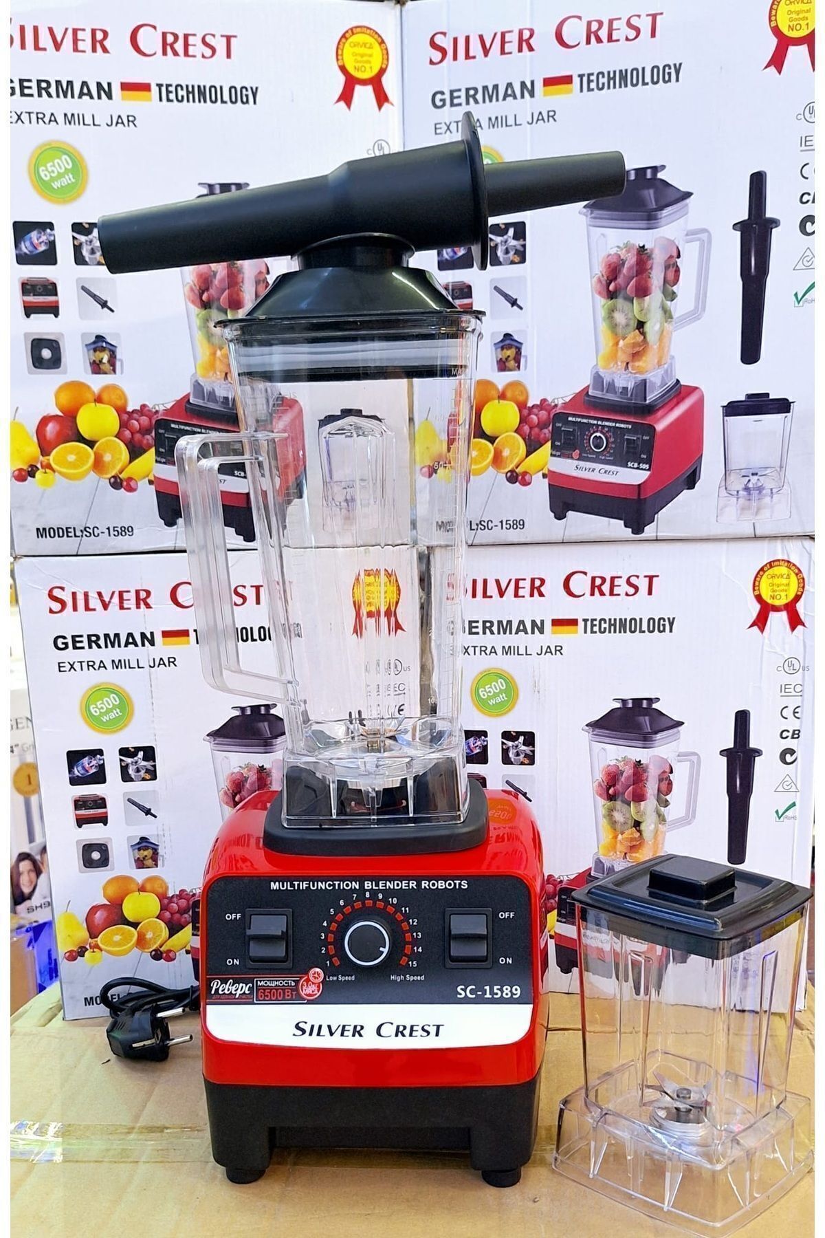 Silver Crest Profesiyonel 6500watt 2,5lt Cafe Bar Çift Sürahili Belender Buz Kırıcı Öğütücü