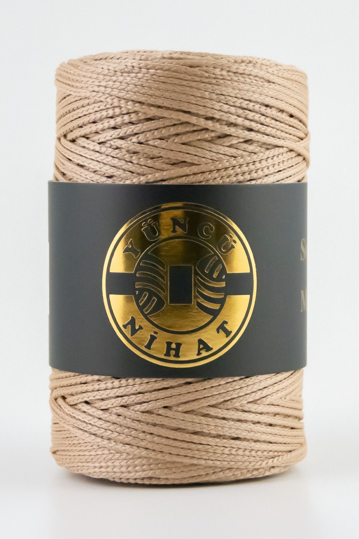Yüncü Nihat 200 gr - 200 Mt - 2.5 Mm Sütlü Kahve (104) Polyester Makrome Ipi Çanta Ipi Supla Ipi Örgü Ipi