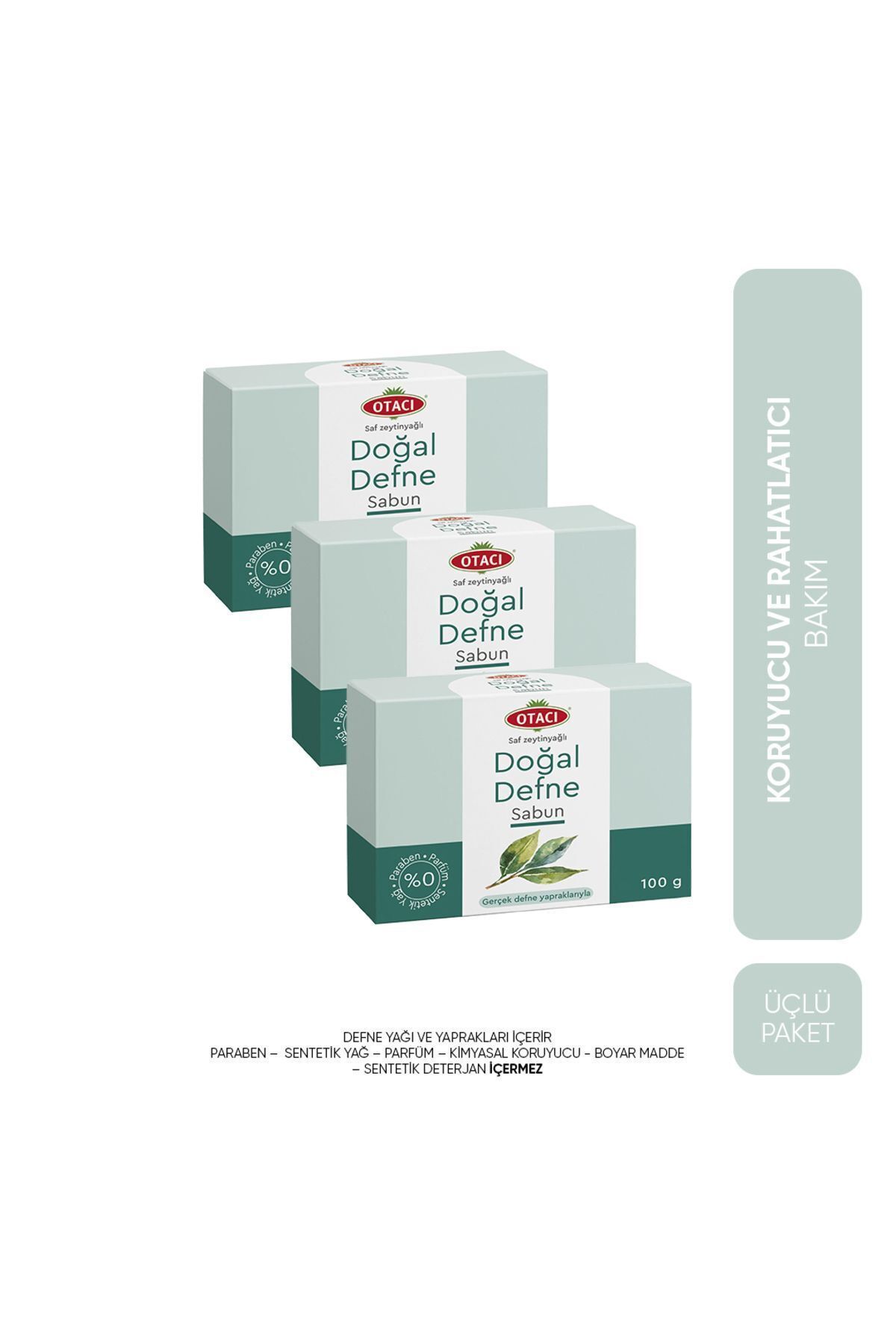 Otacı Doğal Defne Sabunu 100g – Üçlü Paket