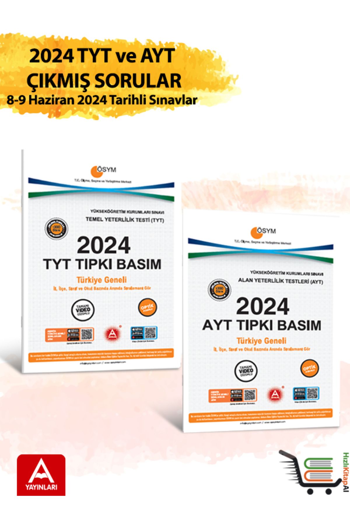 A Yayınları 2024 AYT ve TYT Ösym Sınav Soruları Tamamı Video Çözümlü Çıkmış Sorular