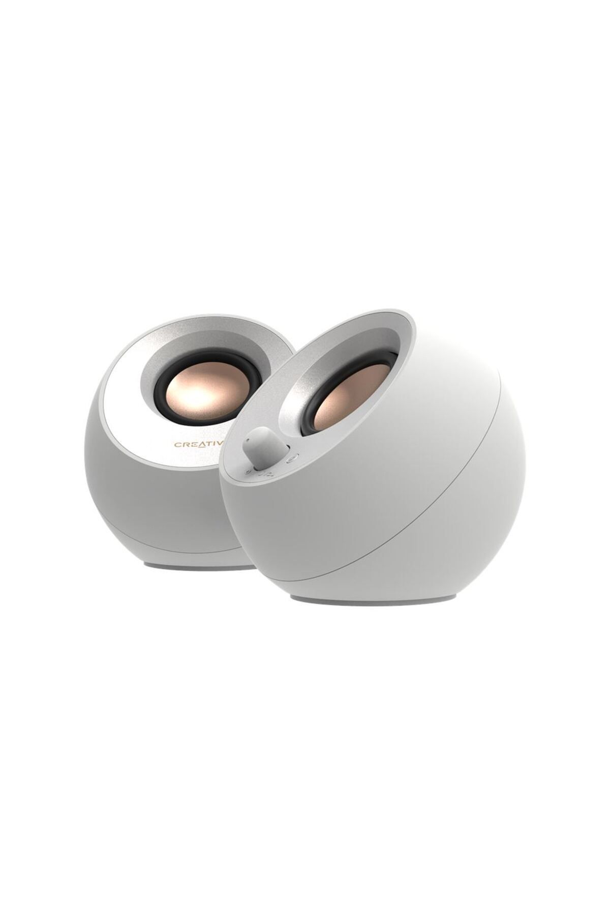 Creative Pebble V3 2.0 USB-C - Bluetooth 5.0, 16W Multimedya Stereo Hoparlör Seti - Beyaz