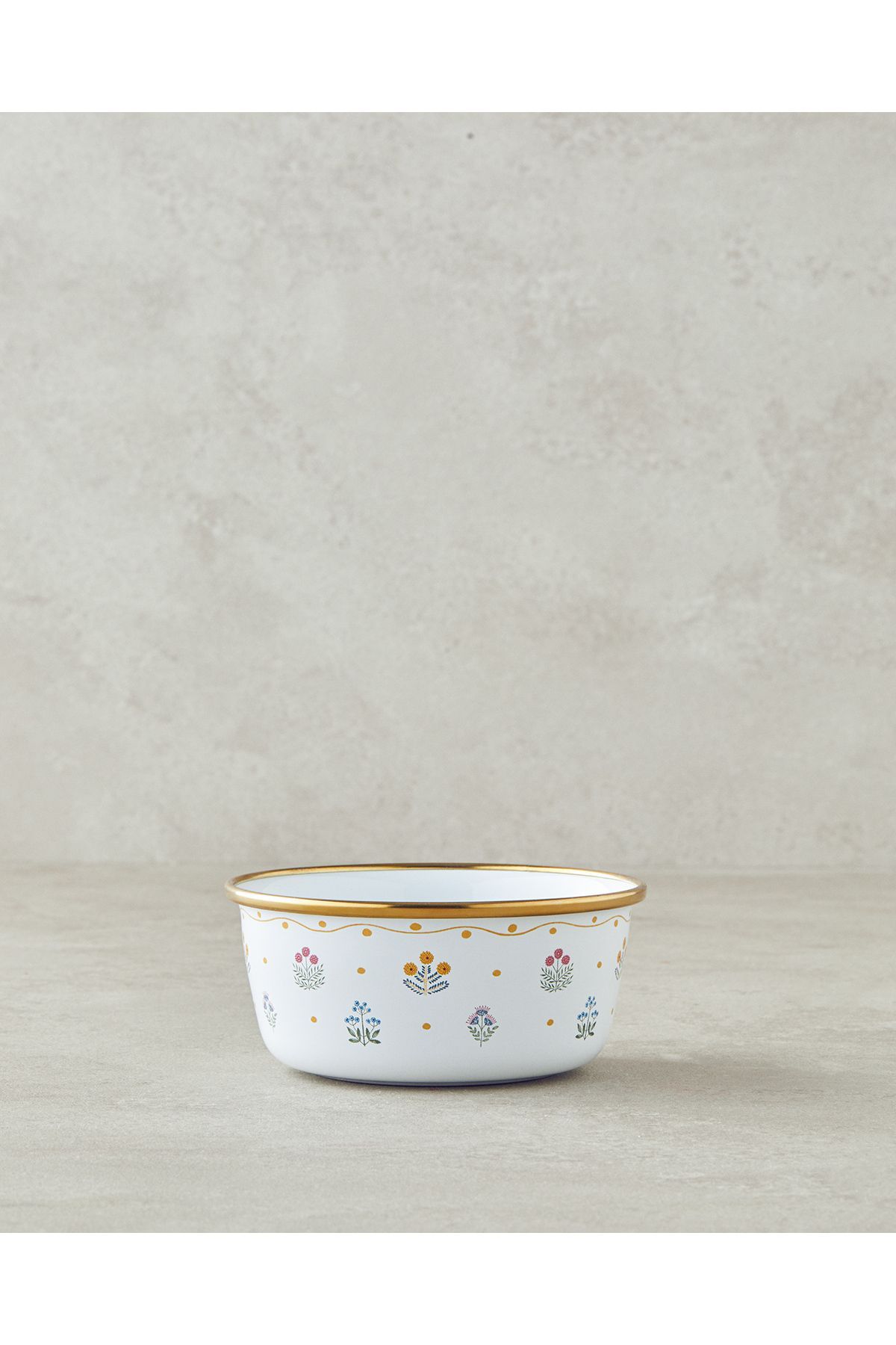 English Home Retro Petite Emaye Kase 12 cm Beyaz