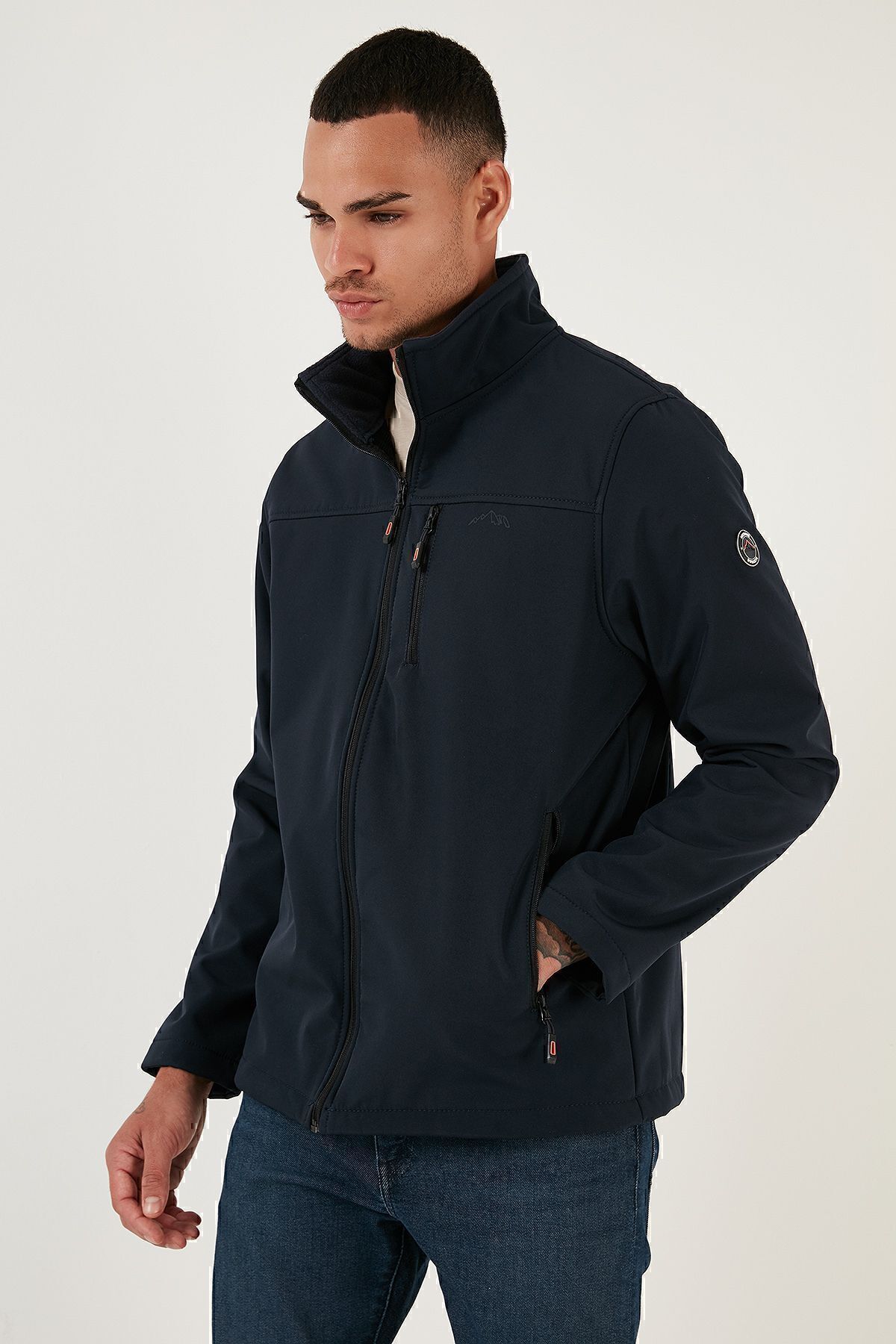 Buratti Su Itici Slim Fit Dik Yaka Softshell Ince Mont Erkek Mont 649003