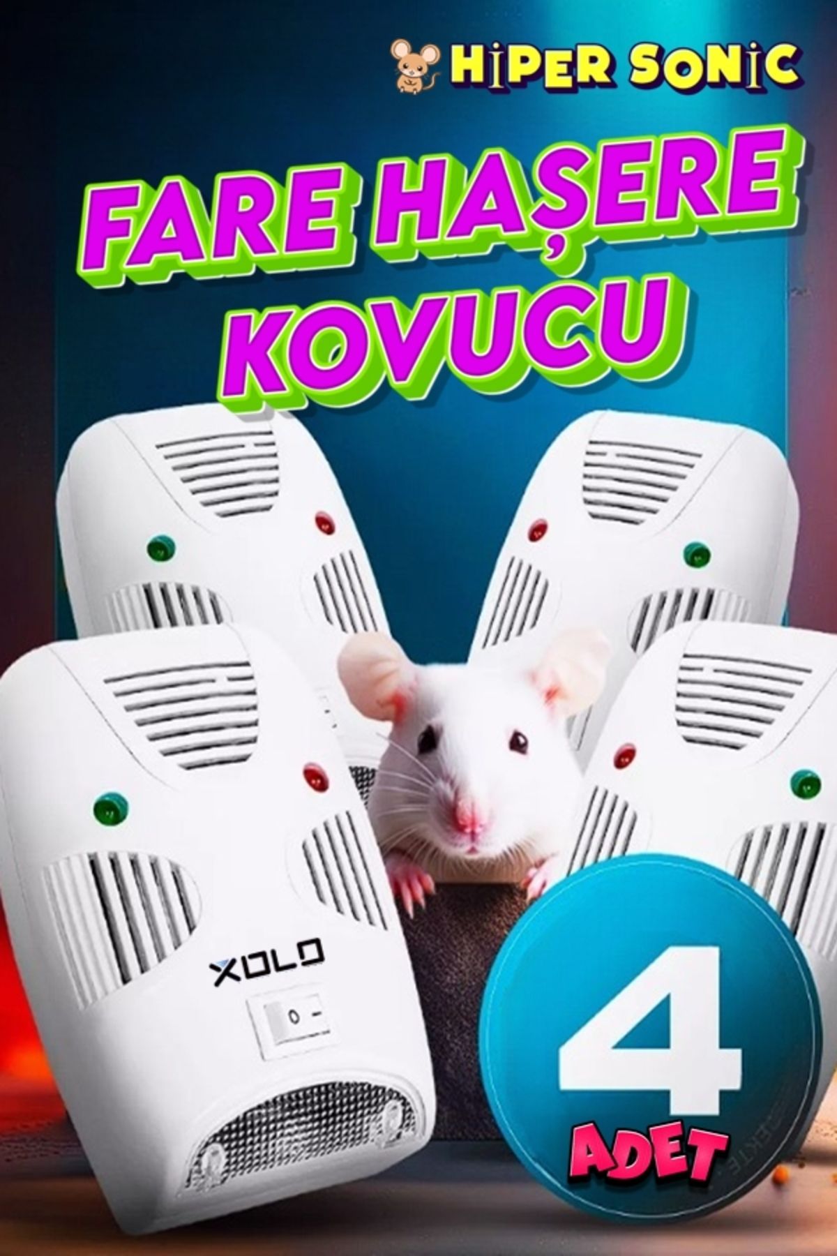 Xolo 4 Adet Hipersonik Quad Fare Haşere Kemirgen Kakalak Böcek Karınca Kovucu XLF103Q