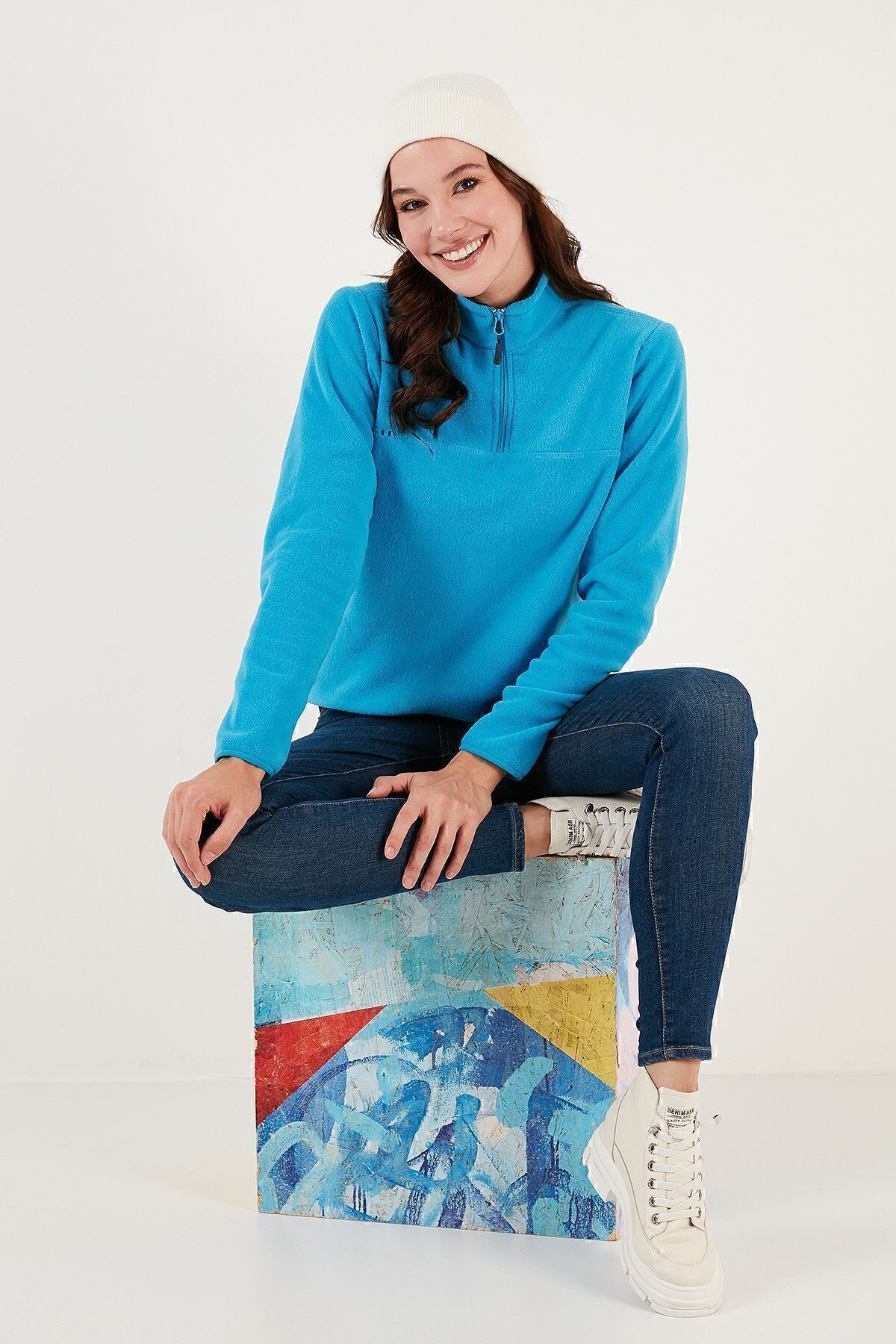 Lela Slim Fit Yumuşak Dokulu Anti-pilling Tüylenme Yapmayan Yarım Fermuarlı Polar Polar 590700