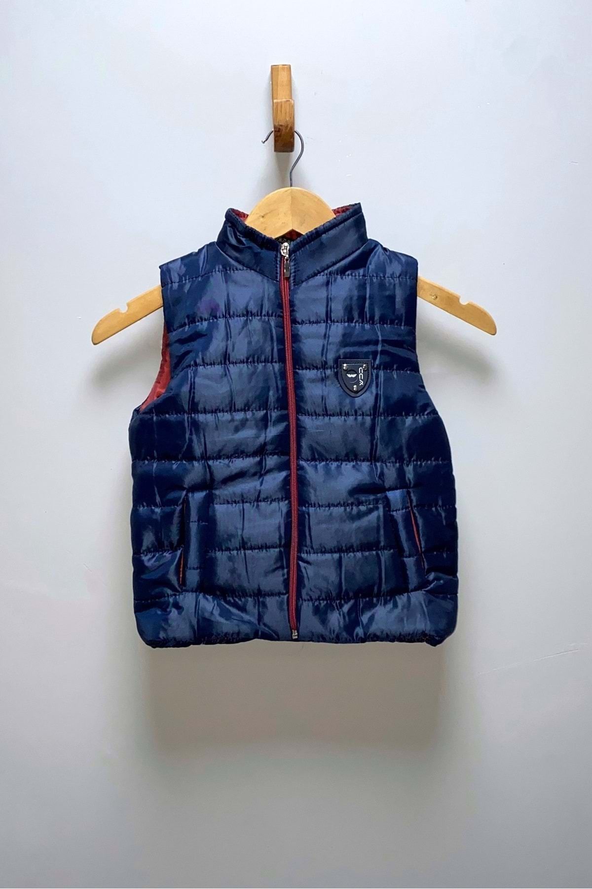 Mnk Baby&Kids Erkek Çocuk Flato Cepli Içi Elyaflı Şişme Yelek Mnk0409 Lacivert