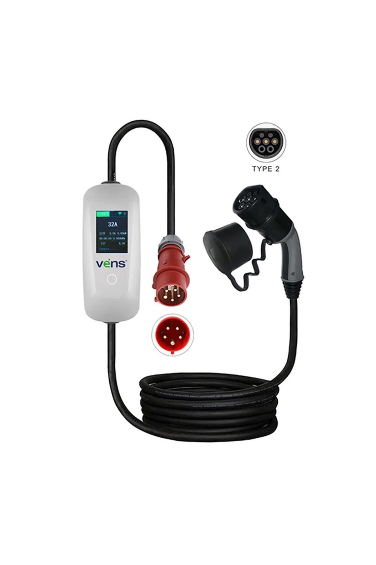 VENS 22kW 32A Tip2 Taşınabilir Portatif Elektrikli Araç Şarj Cihazı
