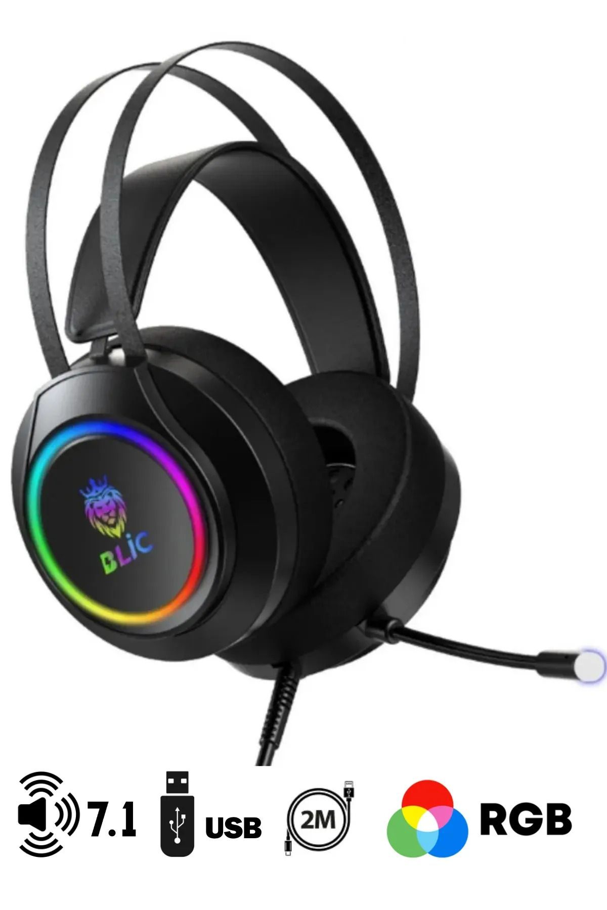 SNEXPRES 7.1 Gaming Oyuncu Kulaklık USB Girişli Işıklı Mikrofonlu Oyuncu Kulaklıgı