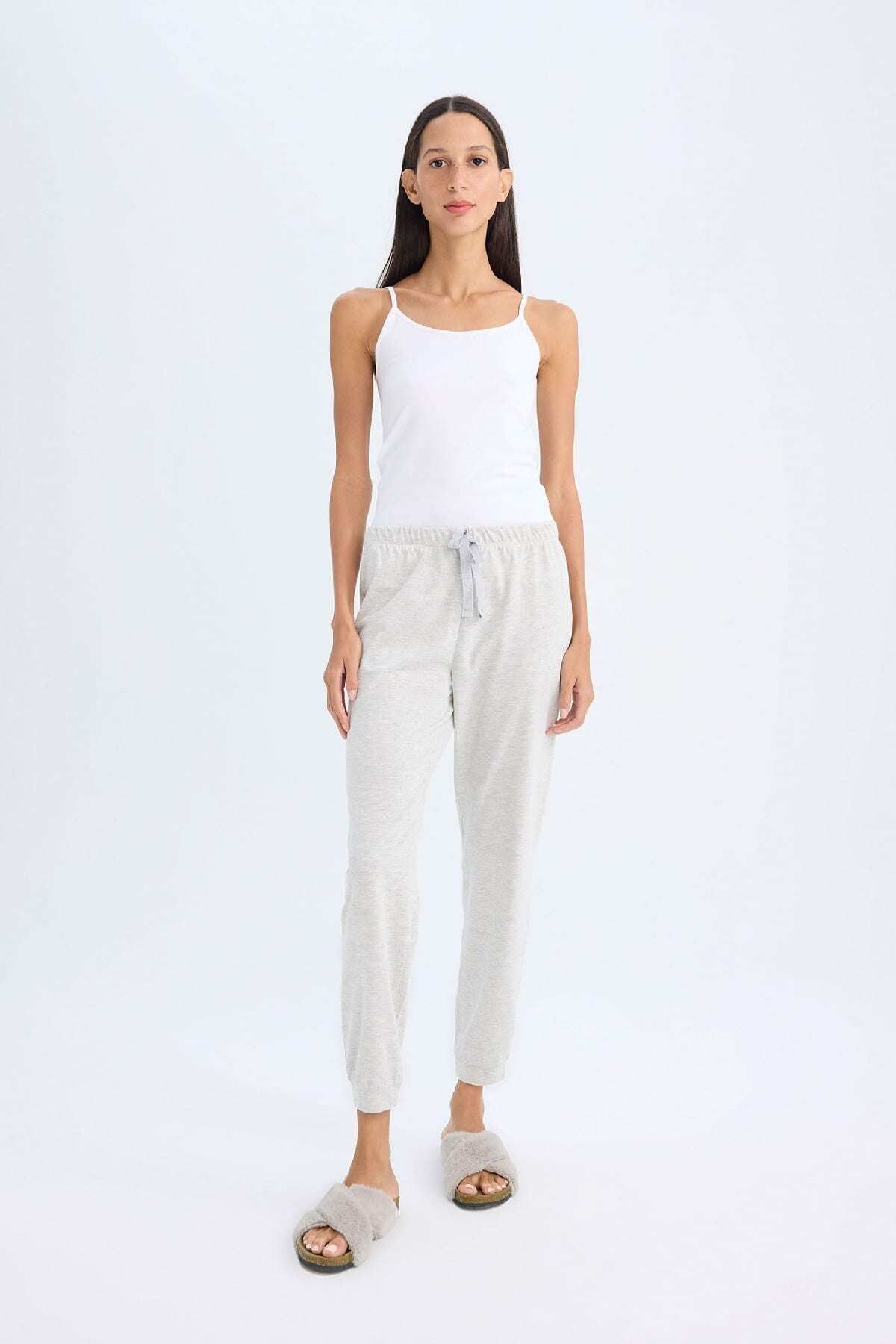 Defacto Fall In Love Regular Fit Beli Bağcıklı Lastikli Paça Pijama Altı B8712ax24au