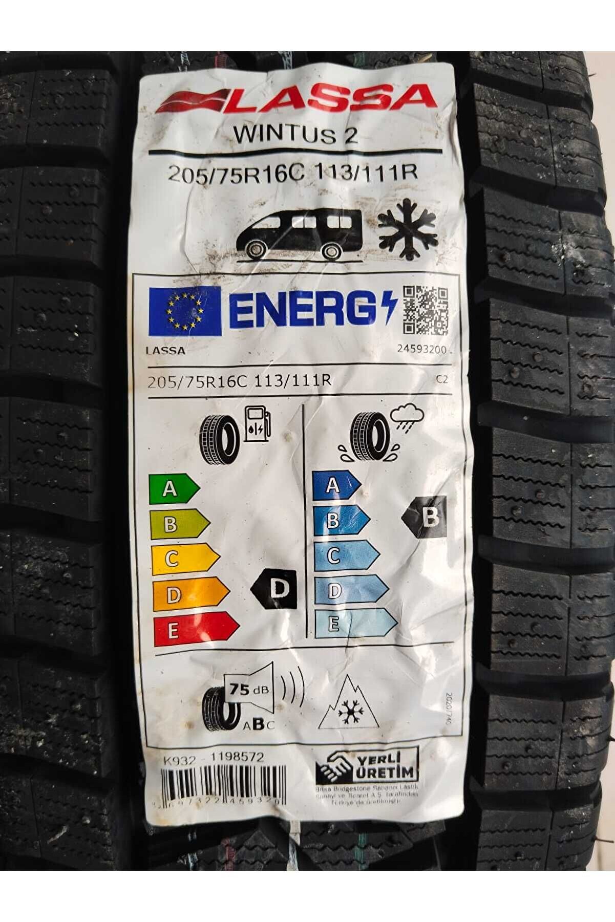 205/75R16C 113/111R WİNTUS2 LASSA HAFİF TİCARİ KIŞ LASTİĞİ 2024 ÜRETİM
