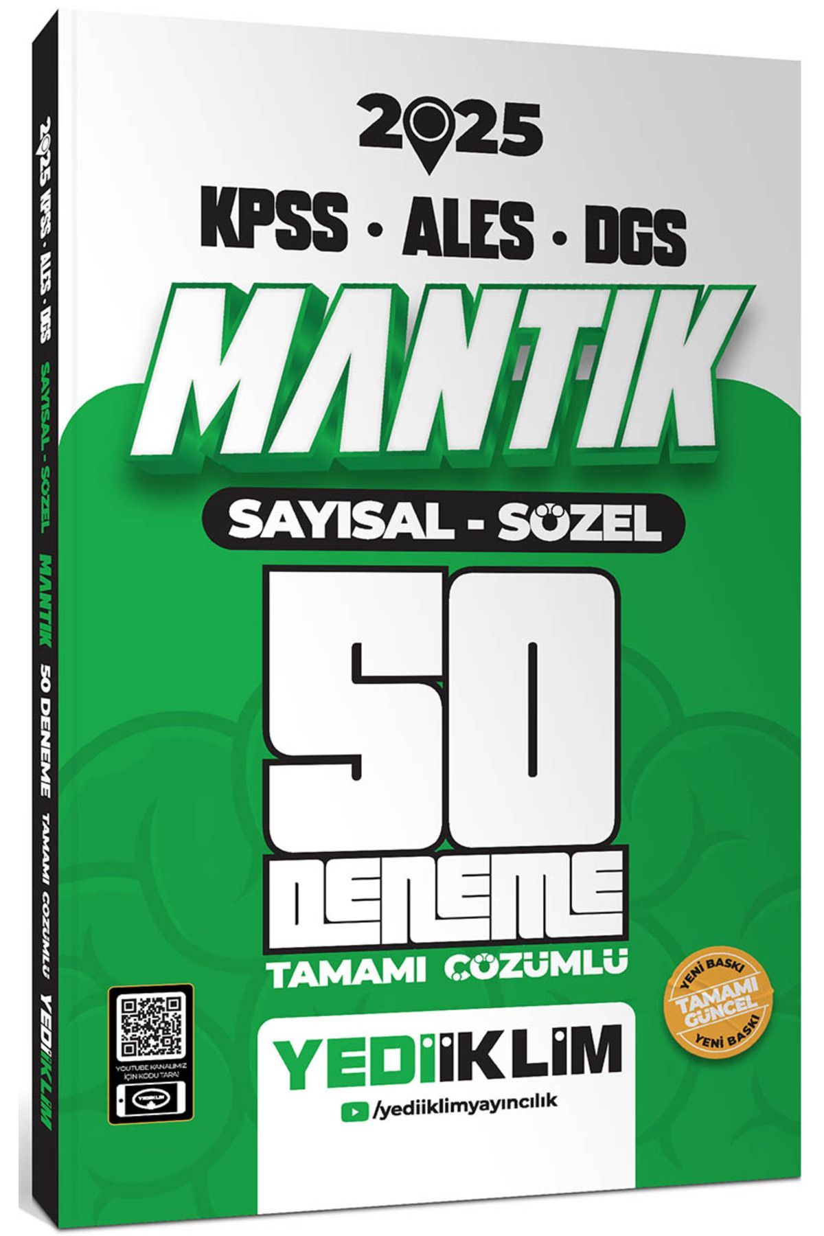Yediiklim Yayınları 2025 Kpss Ales Dgs Ags Mantık Sayısal Sözel Tamamı Çözümlü 50 Deneme