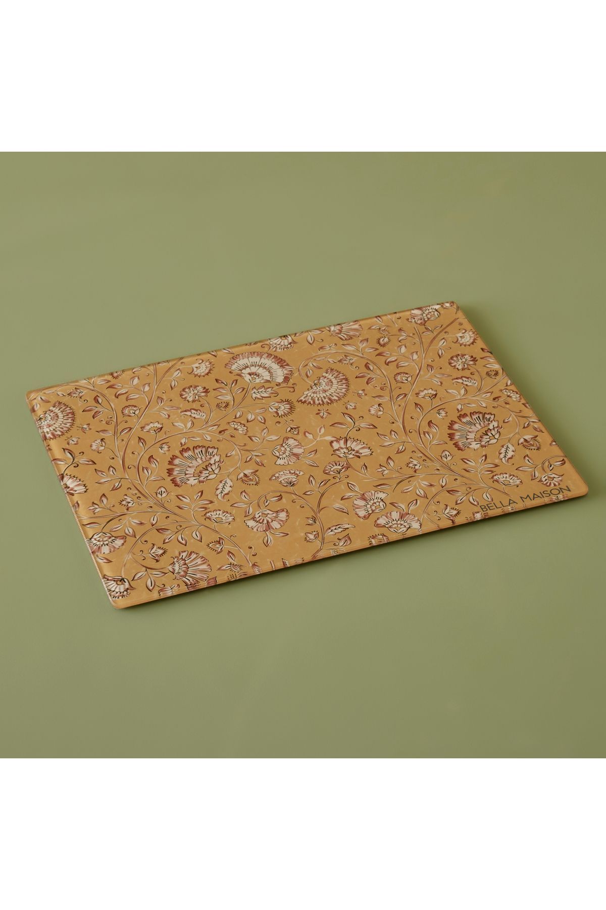 Bella Maison Indian Blossom Cam Kesme Tahtası Hardal (35x25 cm)