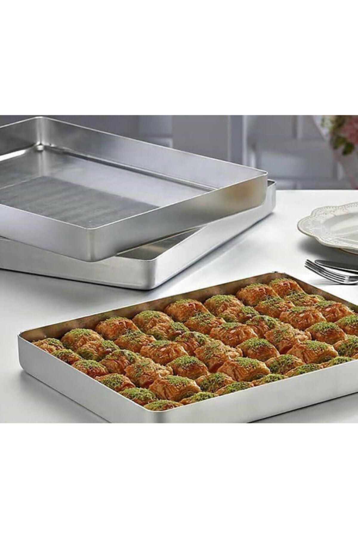 Genel Markalar 1 Alüminyum Baklava Tepsisi (25X35X3) 600 gr Alüminyum 25 x 35 Gri