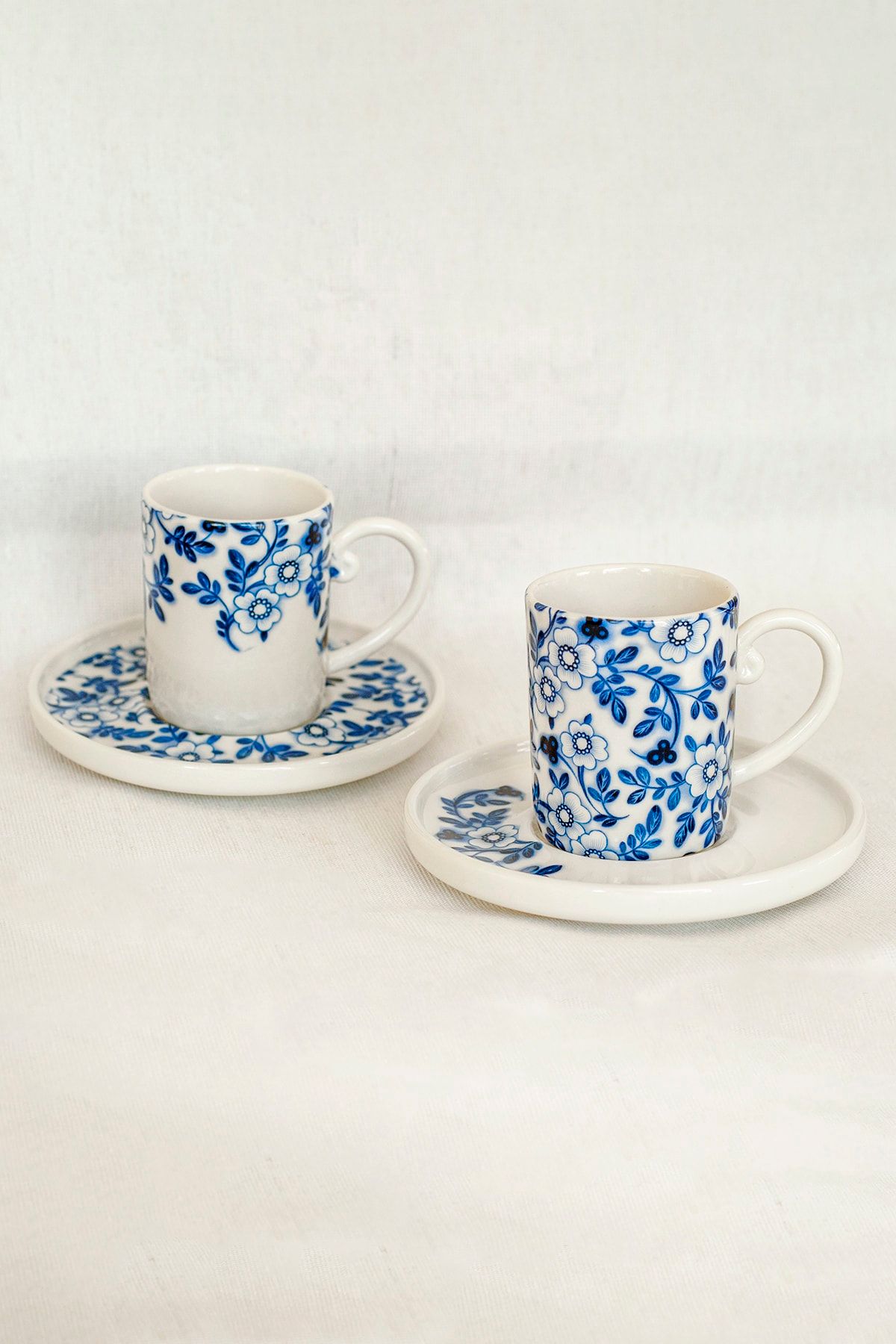 Bursa Porselen Dekor Blue Blanc Iki Kişilik Kahve Fincan Takımı