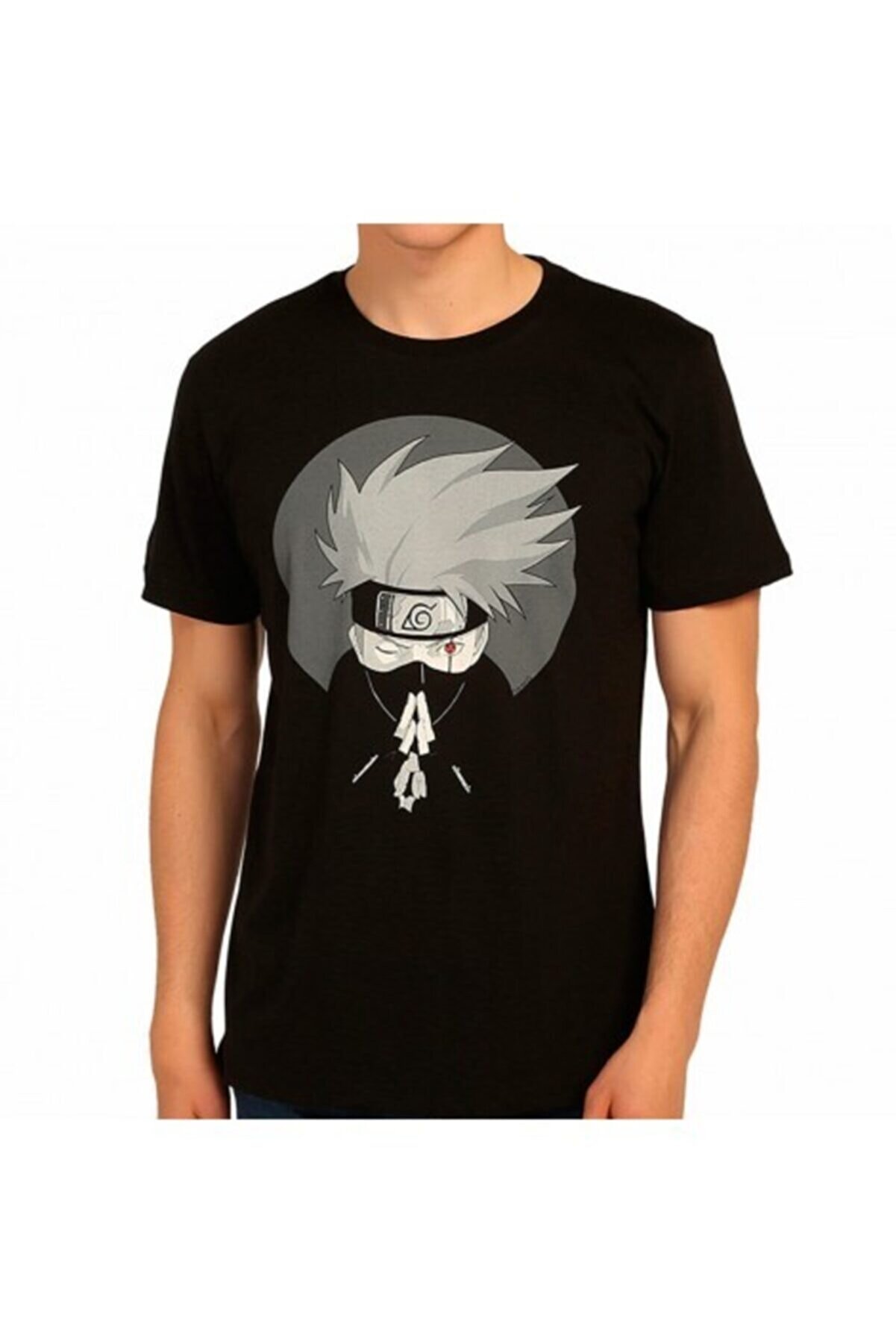Bant Giyim - Naruto Kakashi Hatake Siyah Erkek T-shirt Tişört