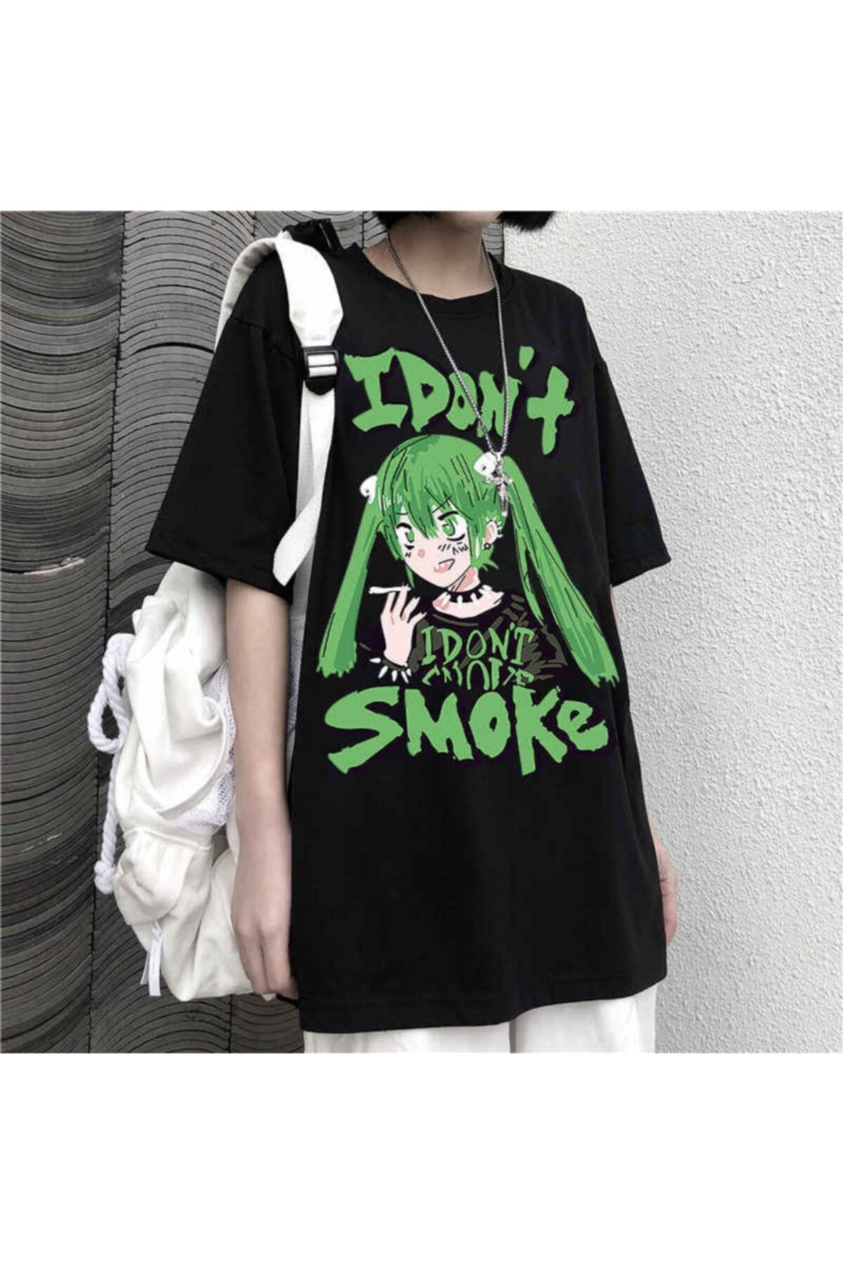 Köstebek Anime Siyah I Don't Smoke Unisex T-shirt