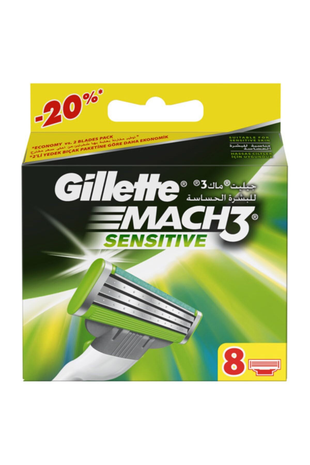 Gillette Mach3 Sensitive Yedek Başlık 8'li
