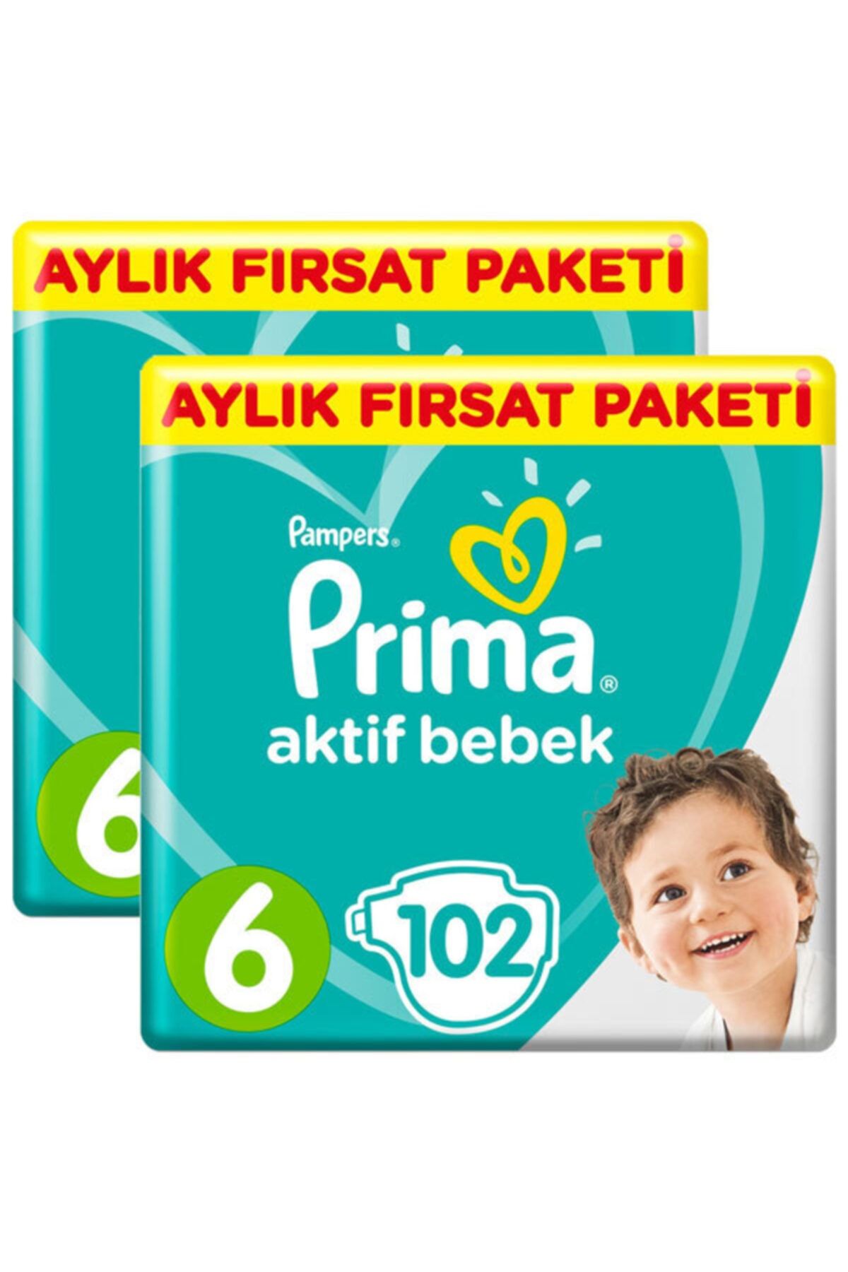 Prima Pampers Bebek Bezi Aktif Bebek Aylık X-large 6 No 102li X