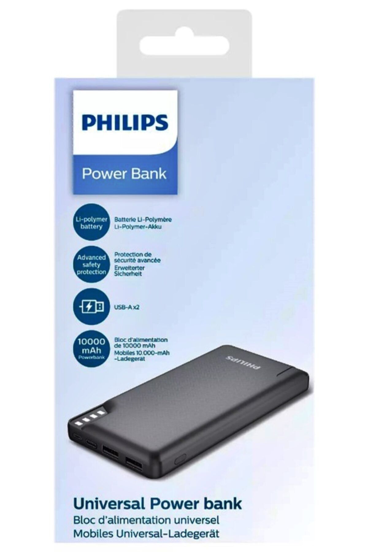 Philips DLP2010NB 10.000 mAh Power Bank Siyah (2 Çıkış)
