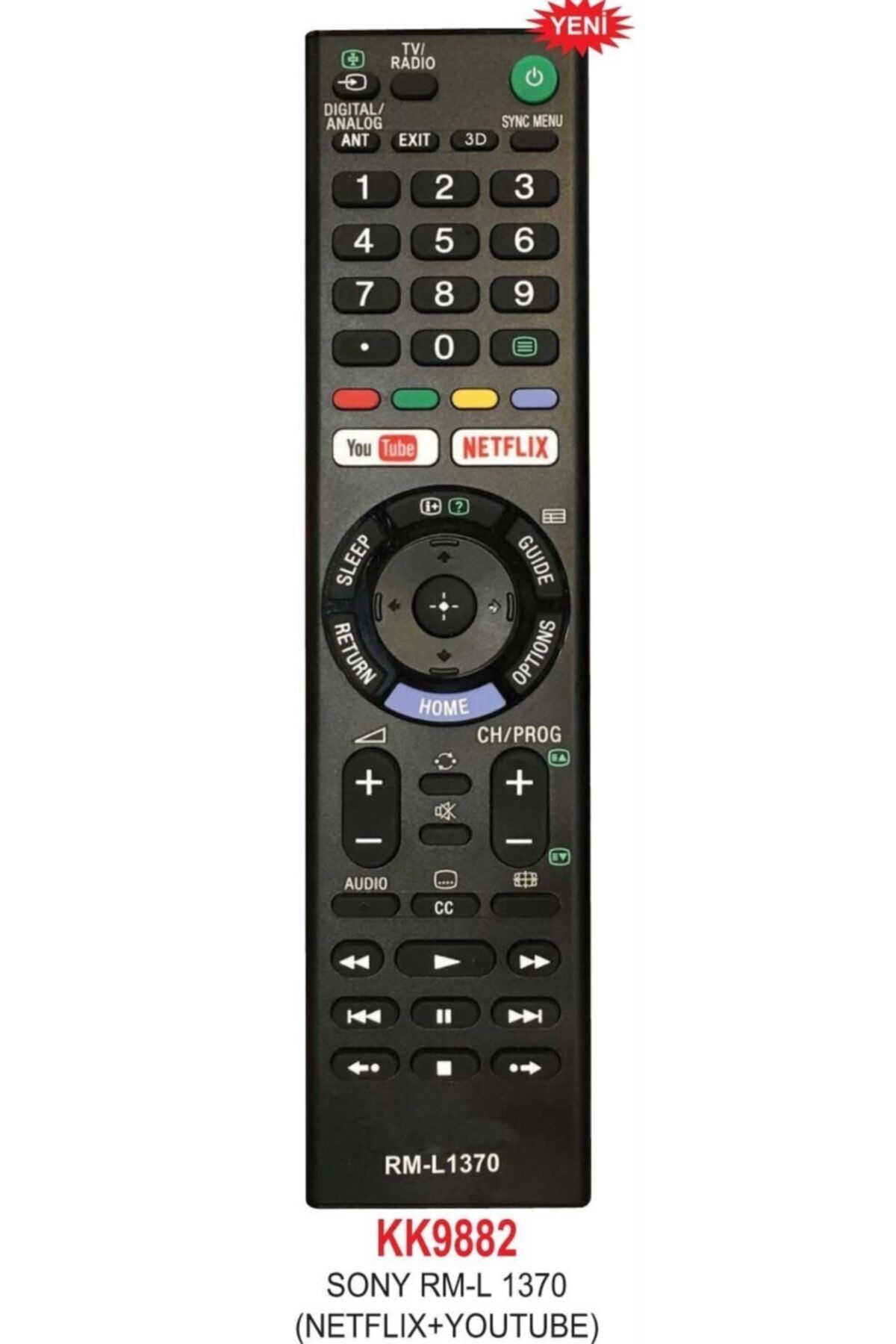 Sony Rm-l 1370 Netflıx+you Tube Lcd Led Tv Kumandası Kk9882-16995