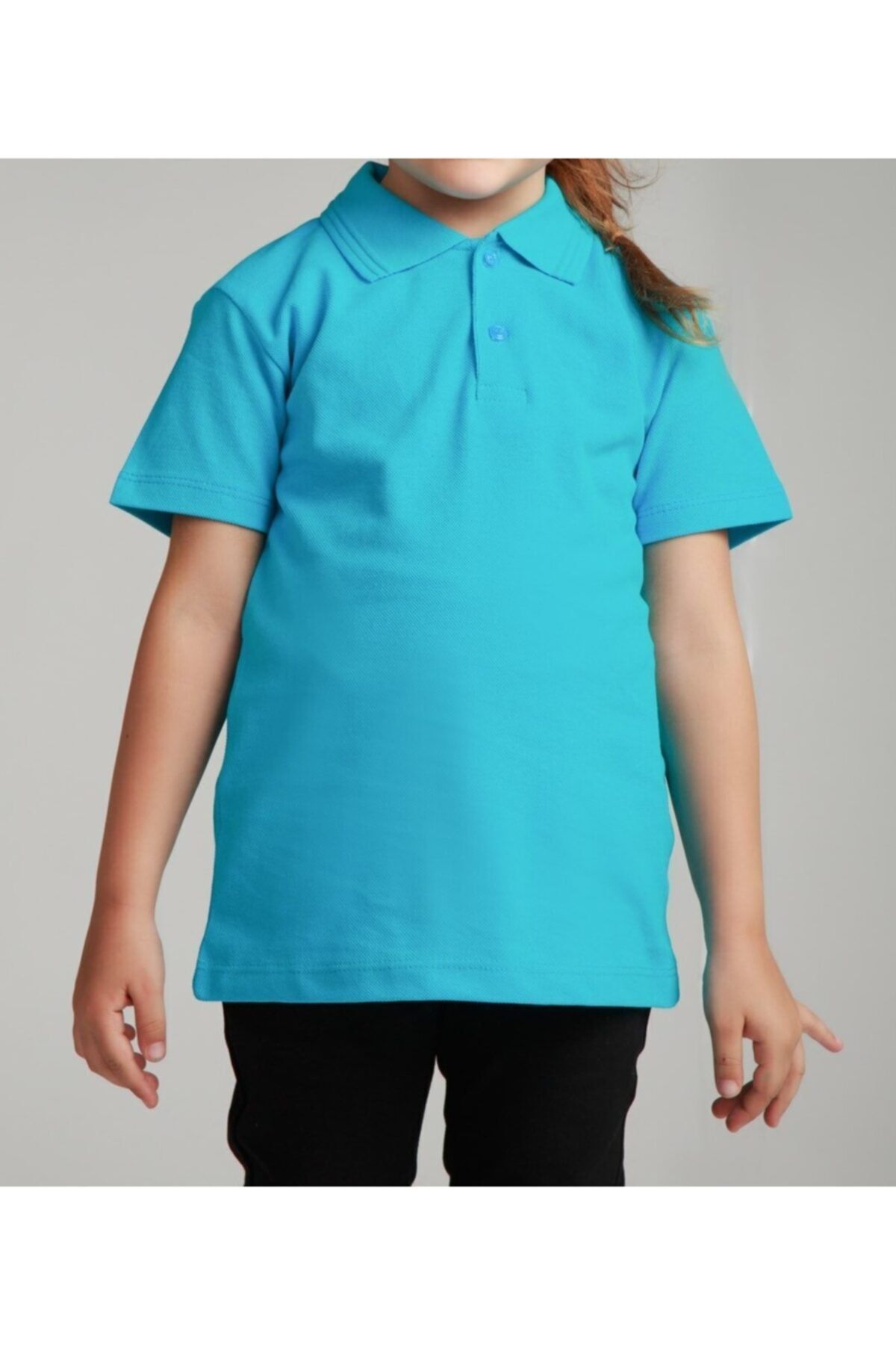 NACAR STORE Kız Çocuk Polo Yaka Kısa Kol Okul T-shirt