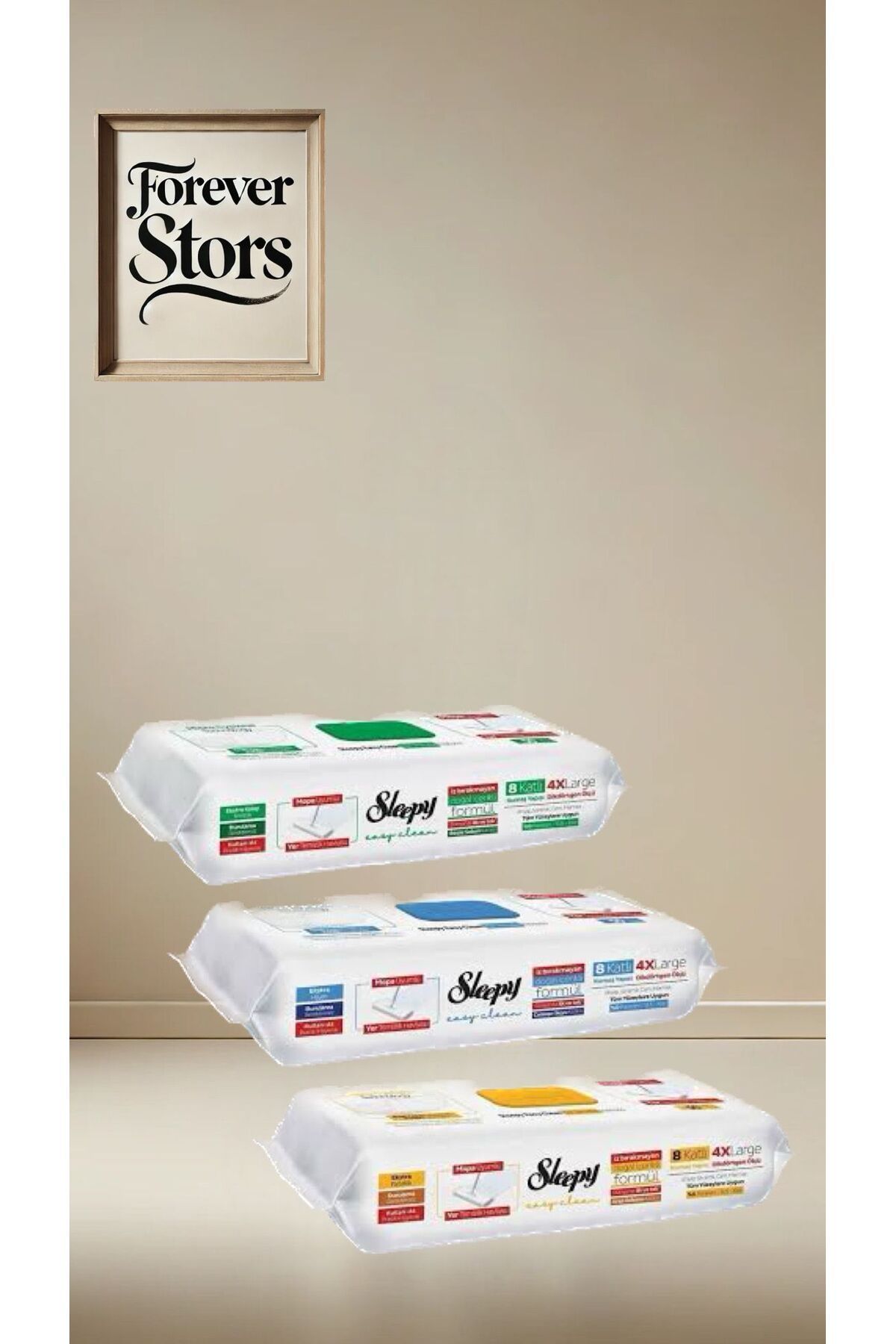 Sleepy Beyaz Sabun,Çamaşır Suyu,Arap Sabun Mop Uyumlu Yer Temizlik Havlusu 3X50 Foreverstors