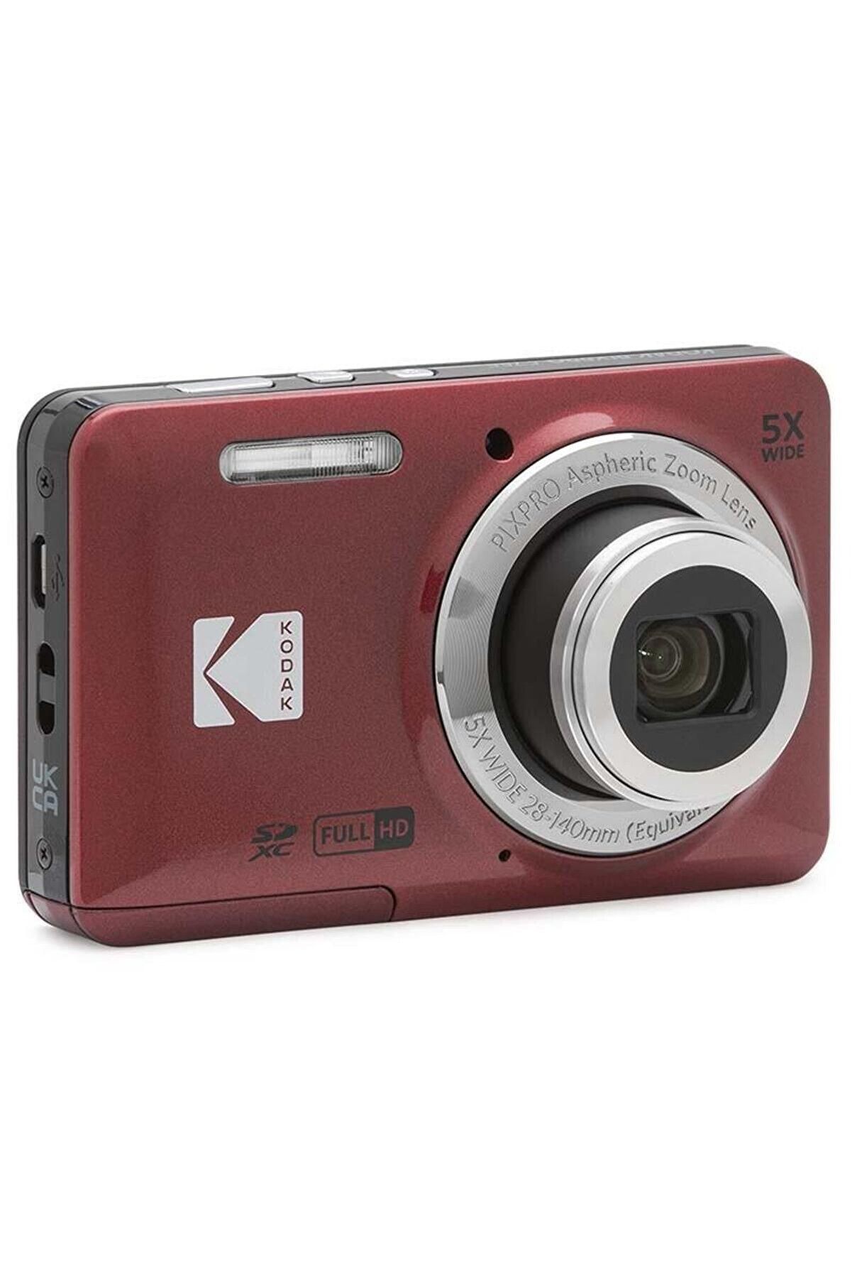 Friendly Zoom FZ55/5x Yakınlaştırma Dijital Fotoğraf Makinesi-Kırmızı