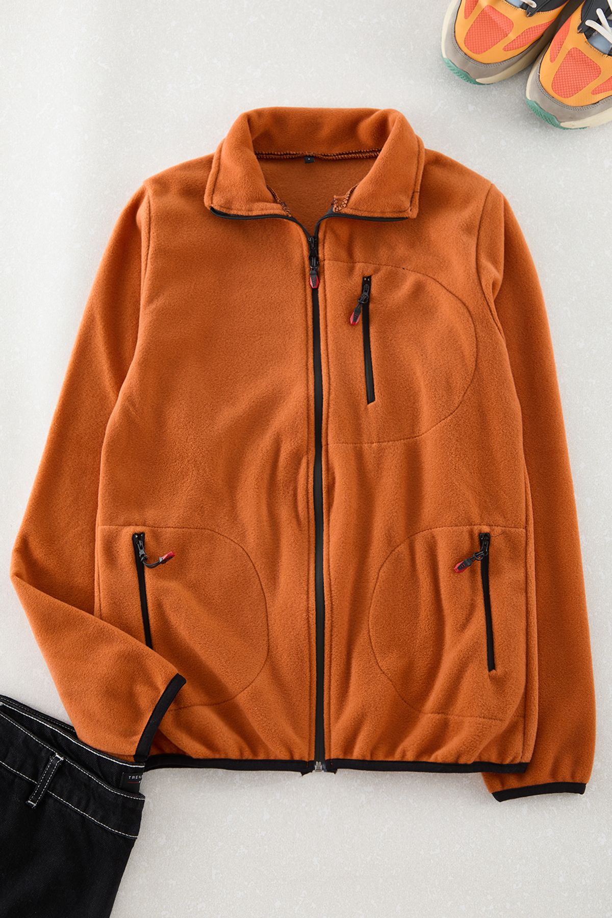 Edit by Trendyol Turuncu Regular/Normal Kesim Sıcak Tutan Polar Erkek Sweatshirt TEDAW25SW00062