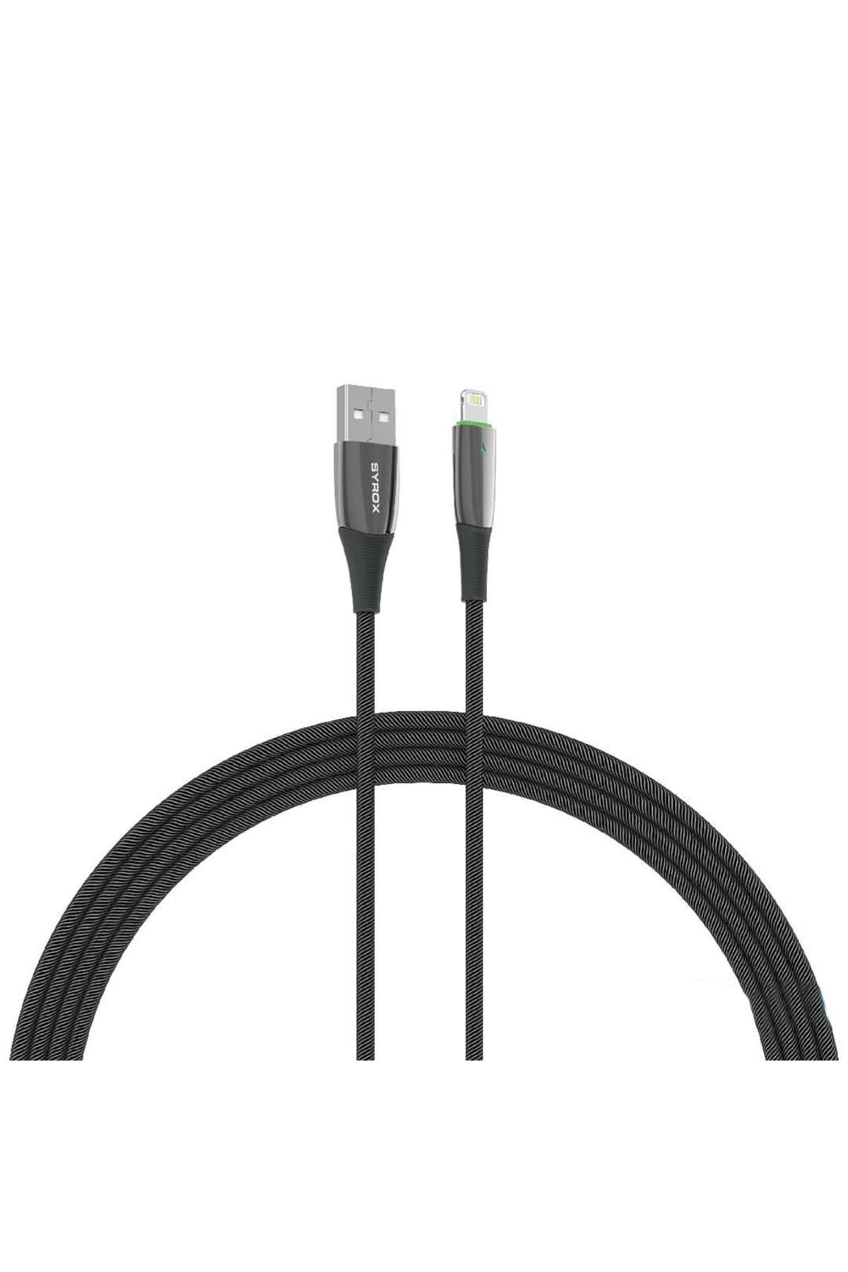 Syrox C134AL USB to Lightning Şarj ve Data Kablosu 2.4A Hızlı Şarj Led Işıklı