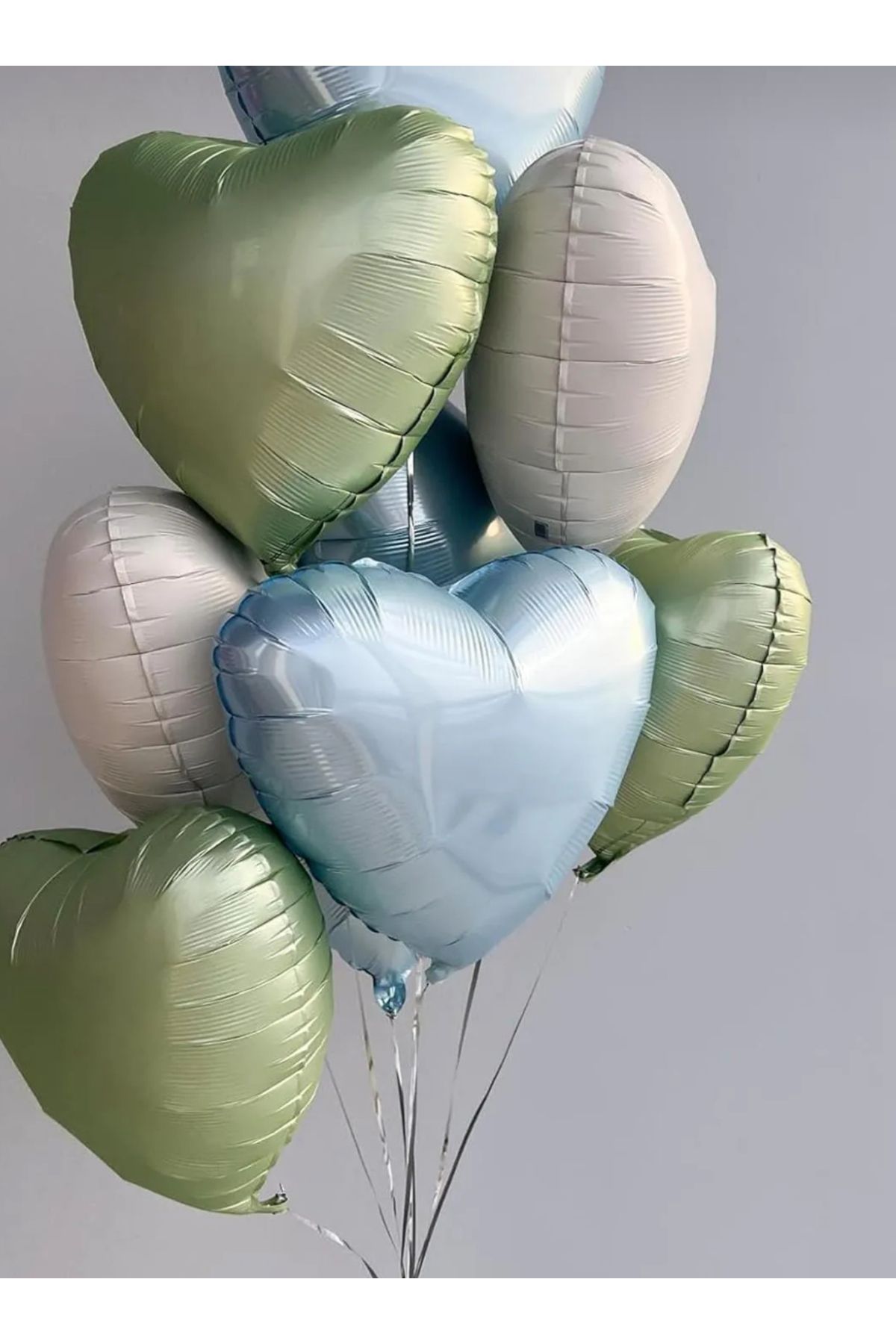 Partifabrik Deniz Kumu Yeşil Mavi 3 adet Retro Saten Renkler Balon