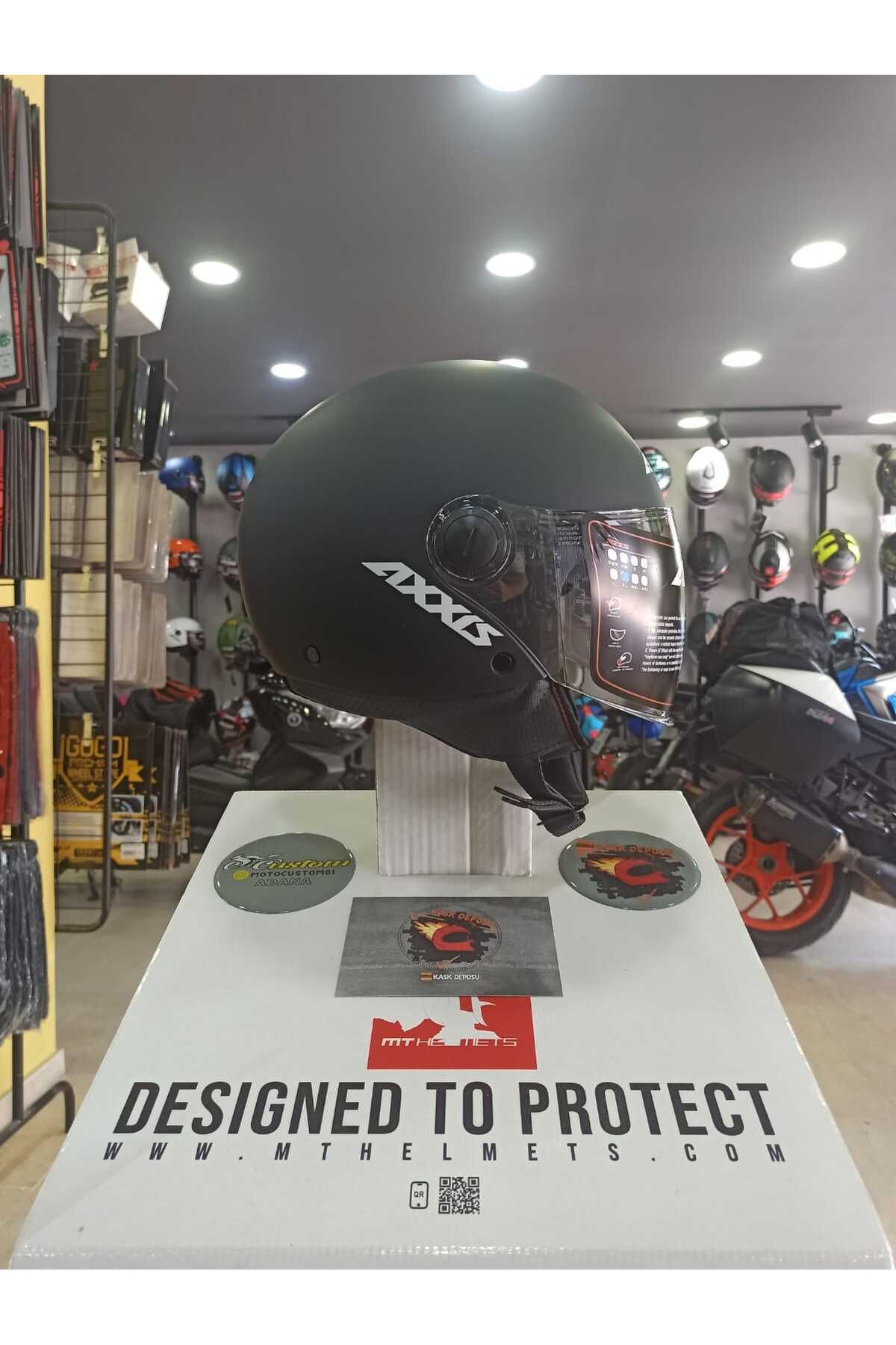 Axxis Square Yarım Kask (Mat Siyah)