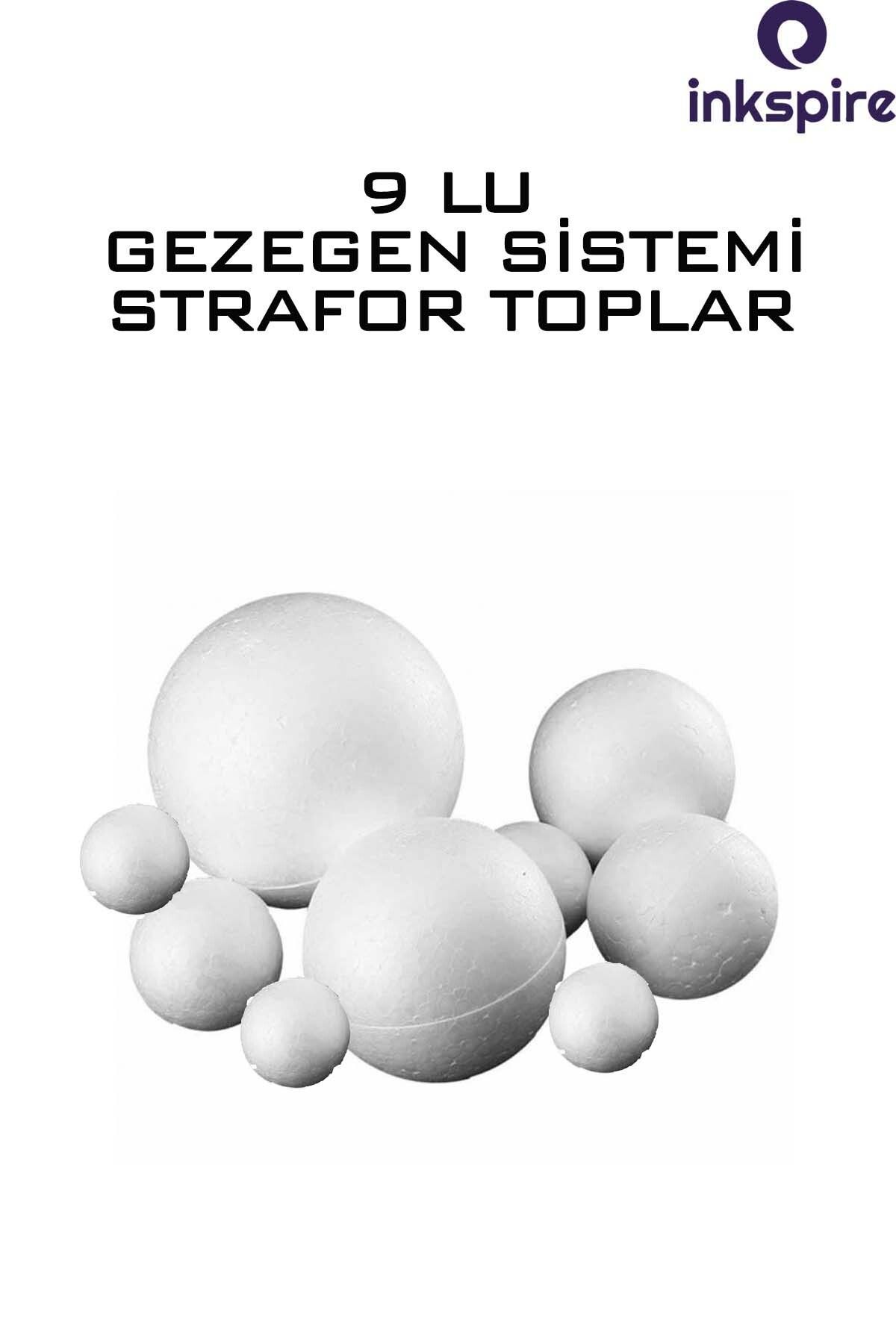 inkspire Güneş Sistemi Maketi İçin 9 Lu Boyanabilir Strafor Top Seti Gezegenler Modeli Sıtrafor Köpük Küre