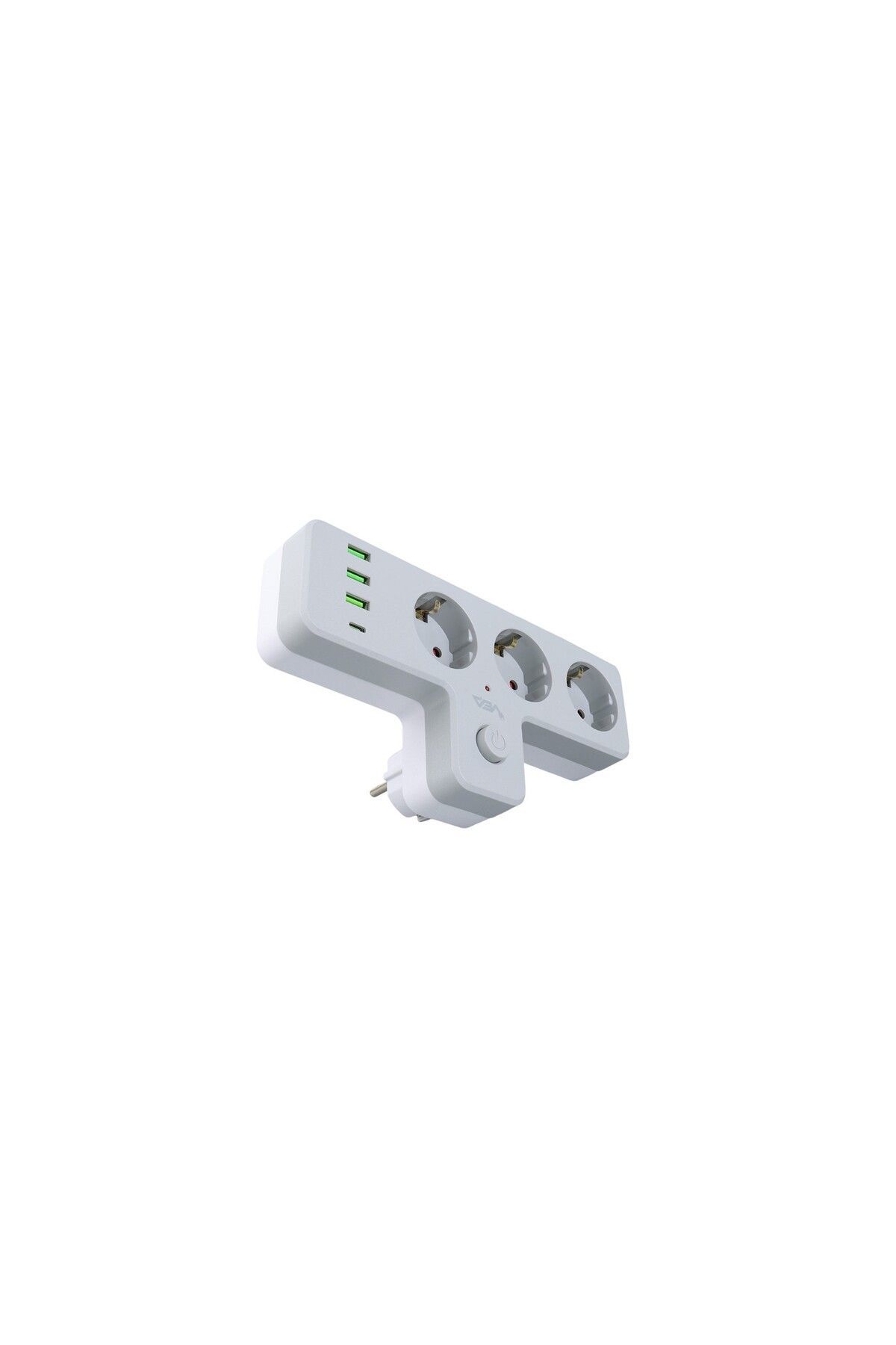 Monte Lua Anahtarlı Topraklı Priz Adaptörü, 3 SOKETLİ 3xUSB 2.4A, 1xTYPE-C 20 watt,  10 A, 2500 W,