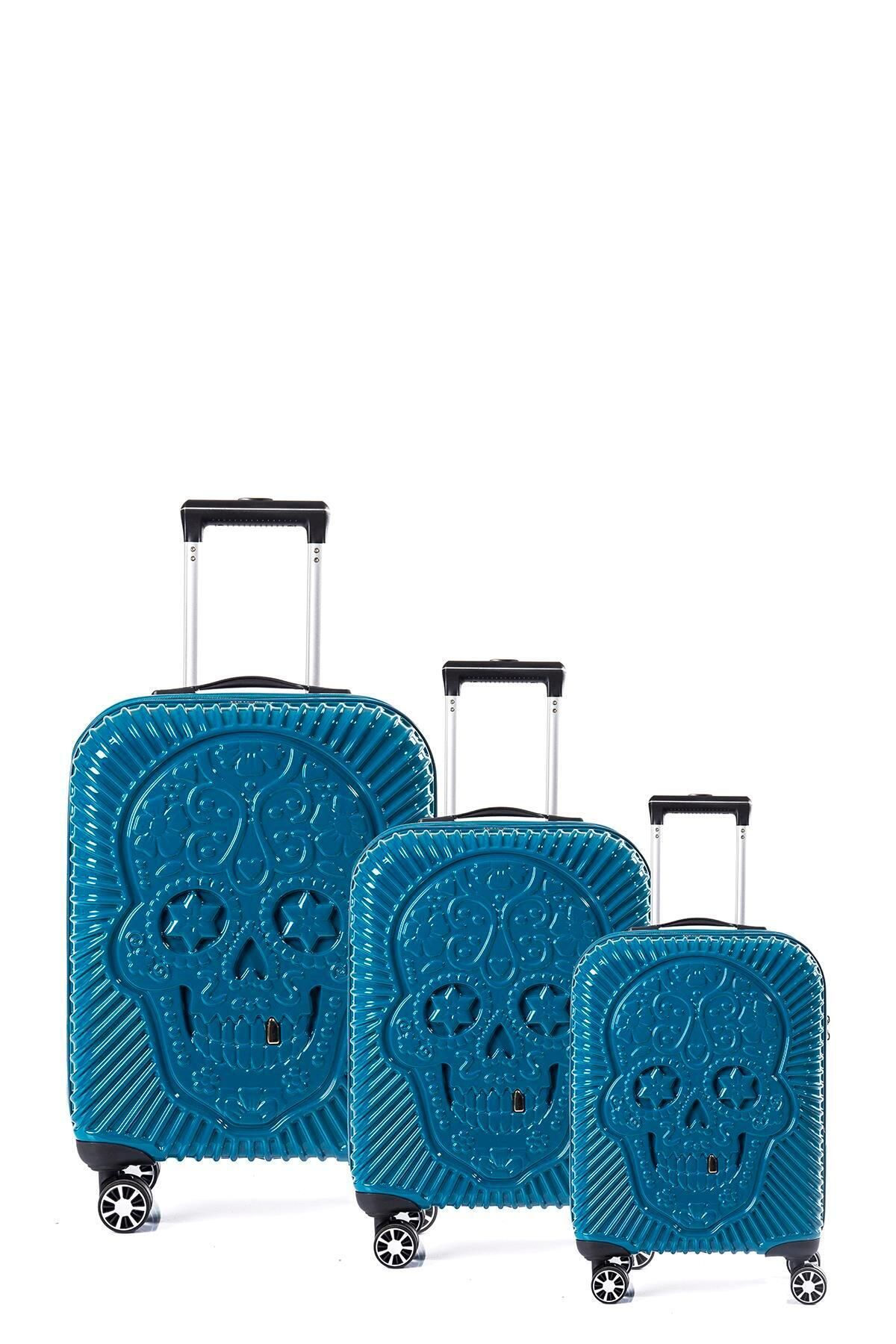 ÇÇS 5186 Parlak Polıkarbon 3 Lü Valiz Seti