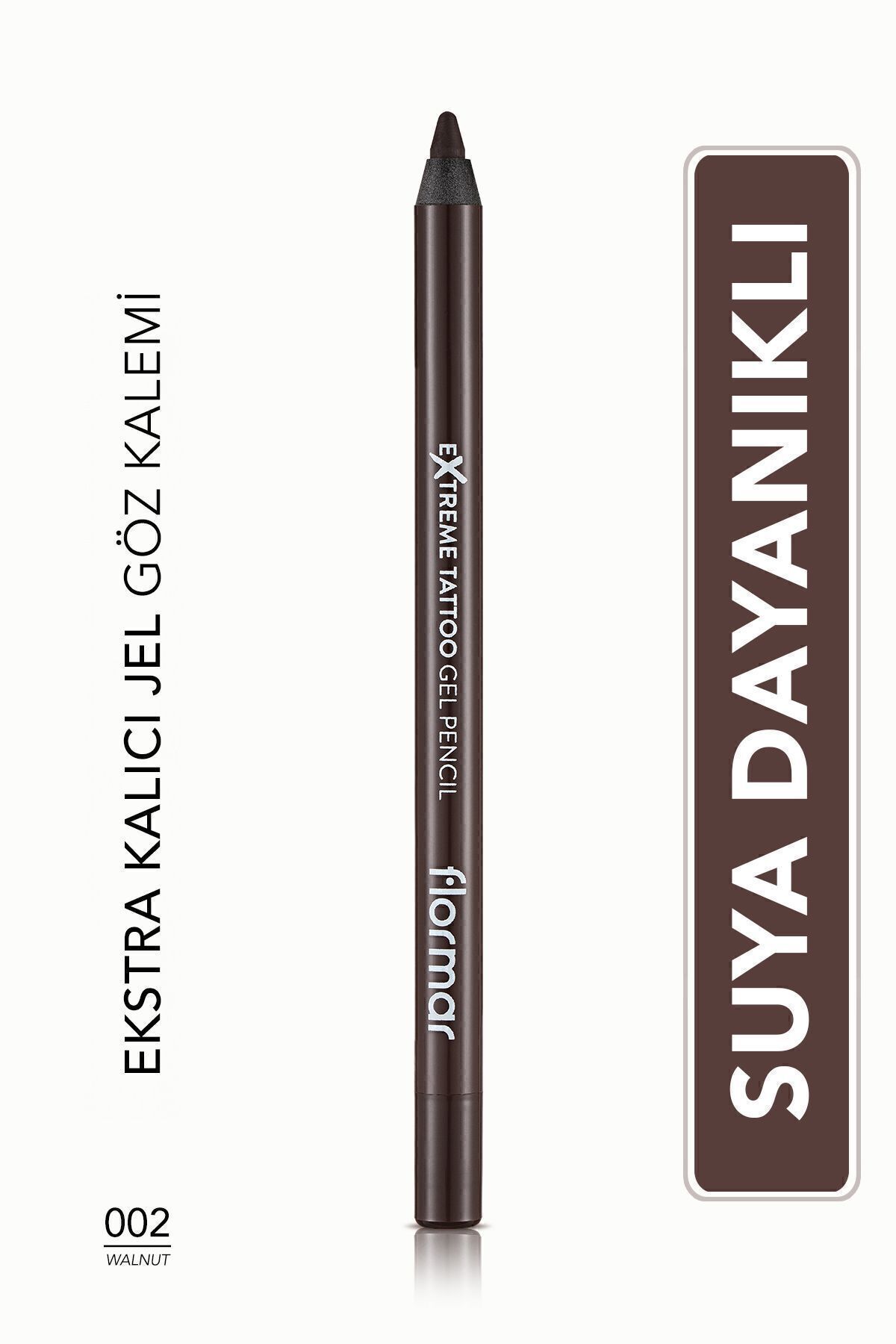 Flormar Olağanüstü Formülü ve Benzersiz Dokusu İle Kalıcı Jel Göz Kalemi-Tattoo Gel Pencil - 002 Walnut