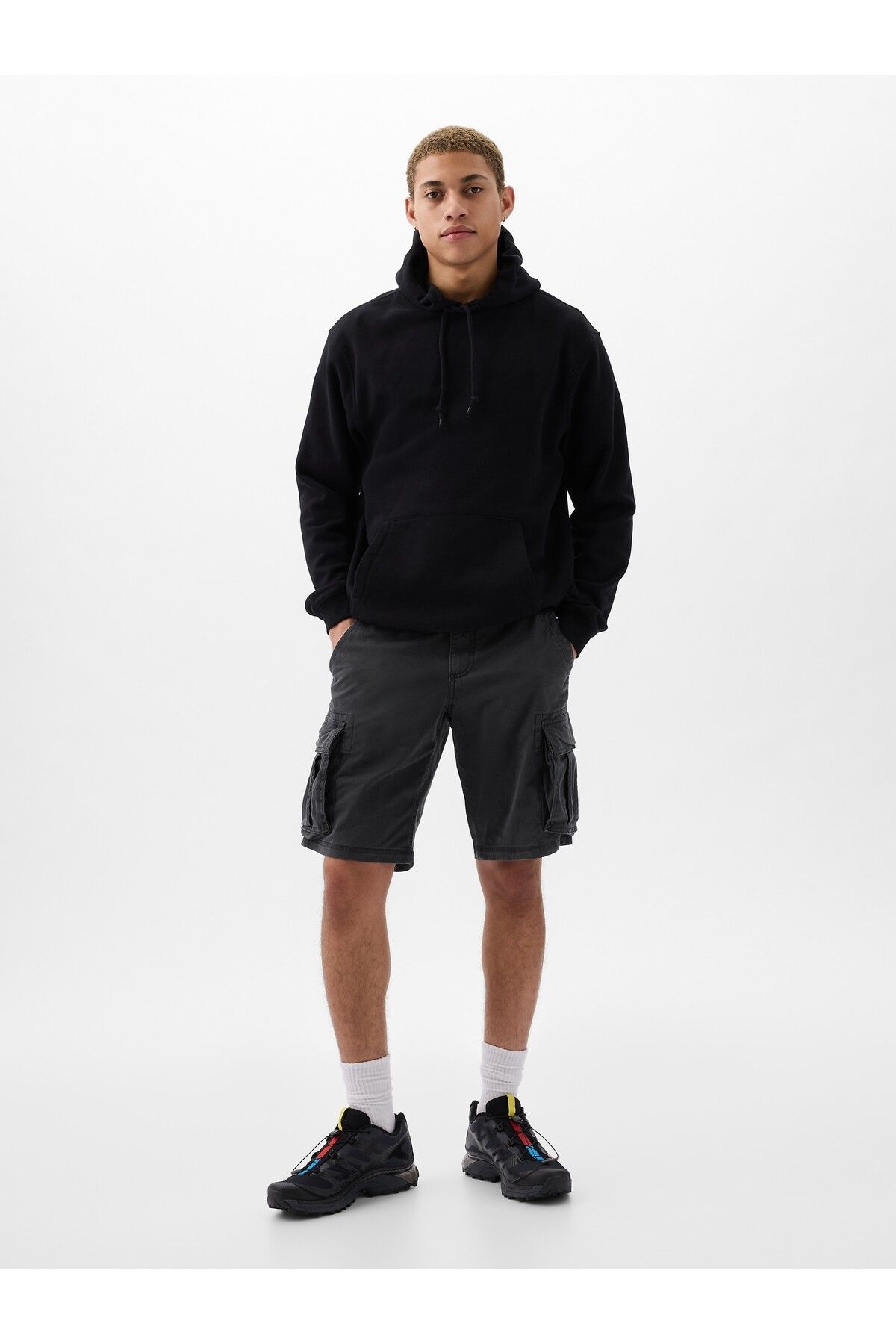 GAP Erkek Siyah 11" Relaxed Kargo Şort
