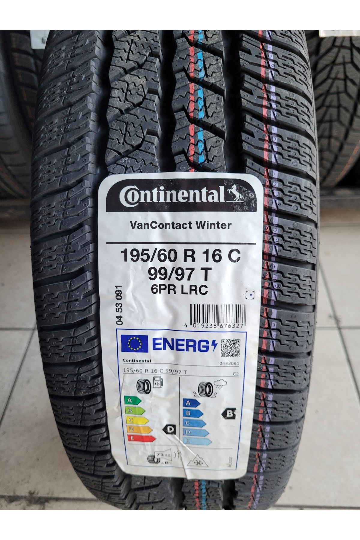 Continental 195/60R16 C Van Contact Winter 99/97T (6 KAT) C YÜK TİPİ Set olarak (4 ADET) 2024 Üretim*