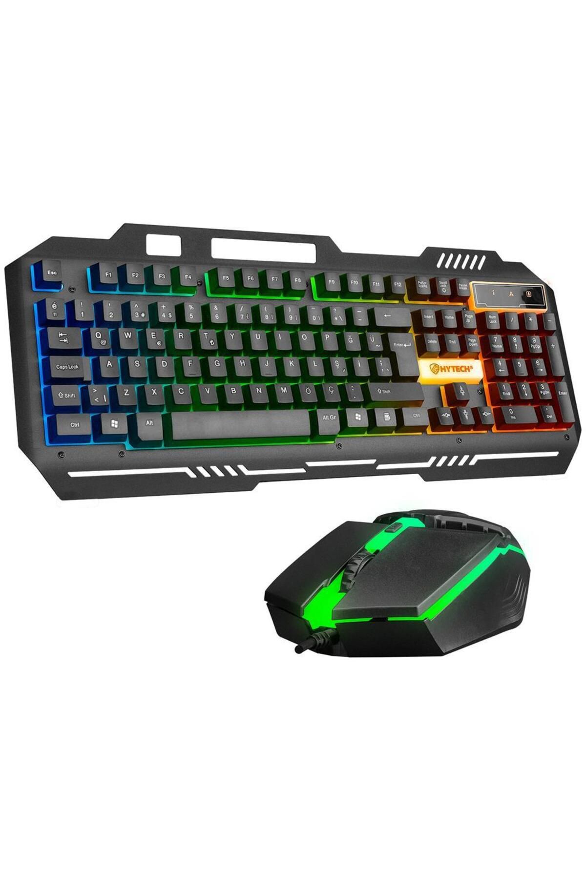 Hytech Usb Gökkuşağı Oyuncu Klavye Mouse Set Hkm X86