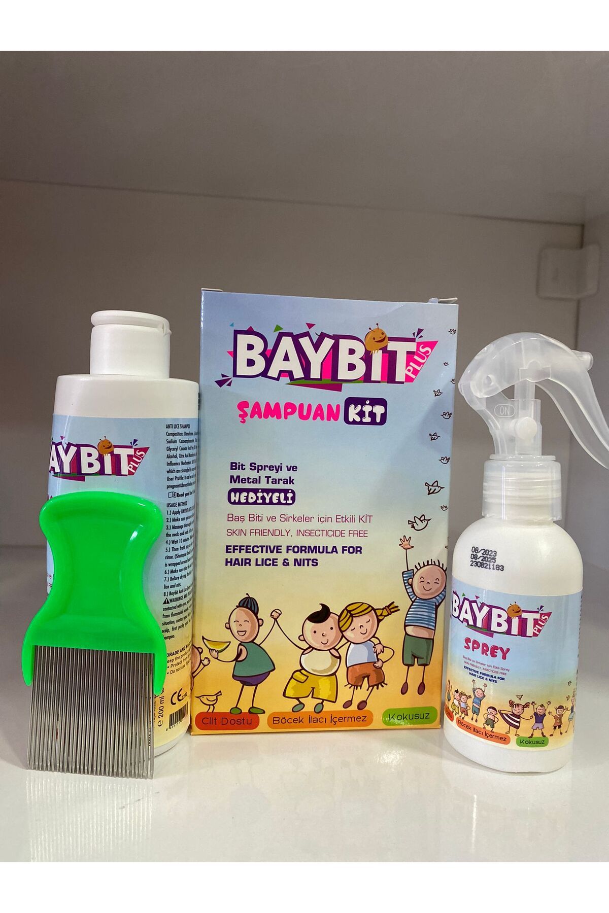 BAYBİT PLUS ŞAMPUAN KİT 200ML ŞAMPUAN 75ML SPREY METAL TARAK 3LÜ SET