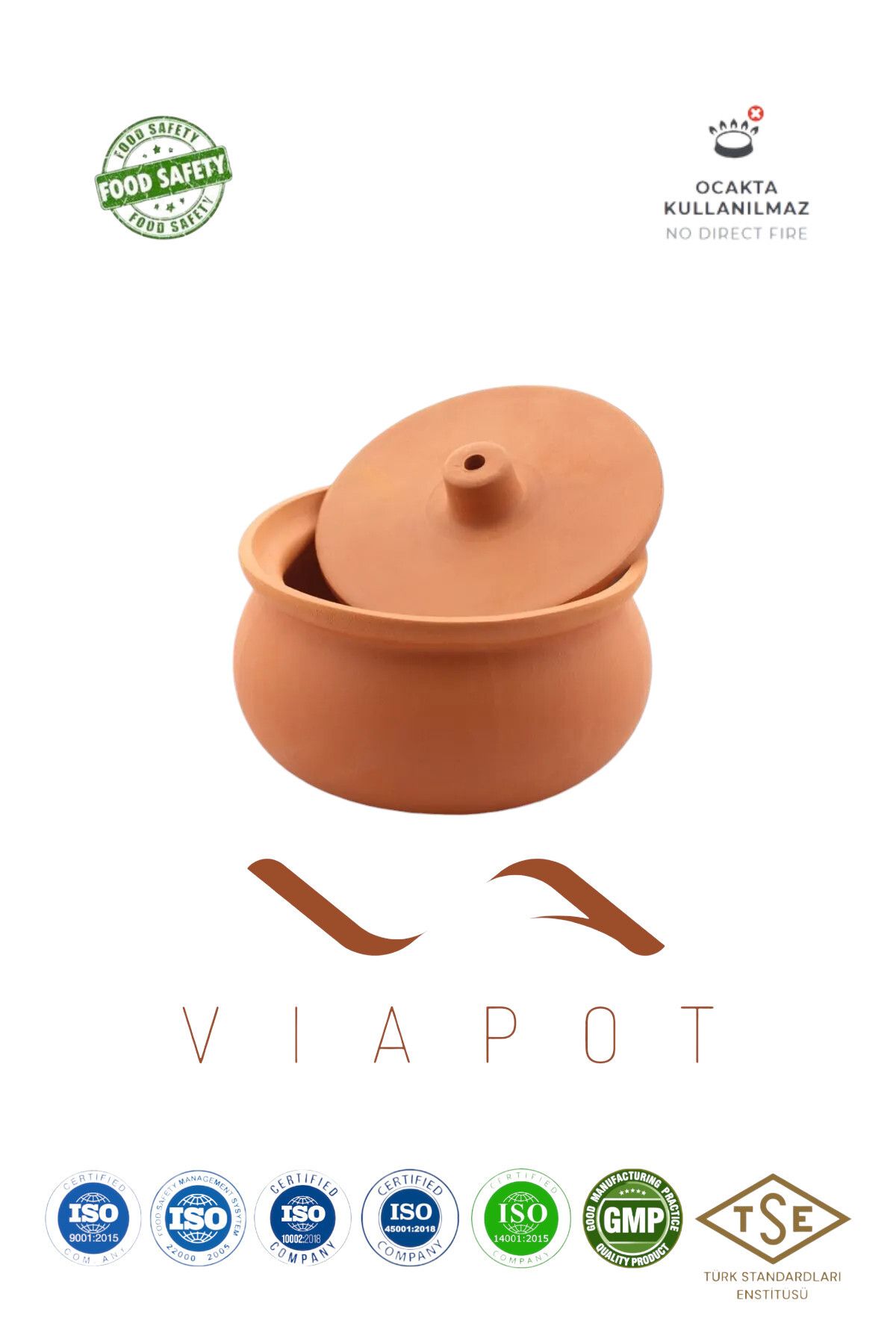Viapot Güveç Küçük 2000ml Sırsız
