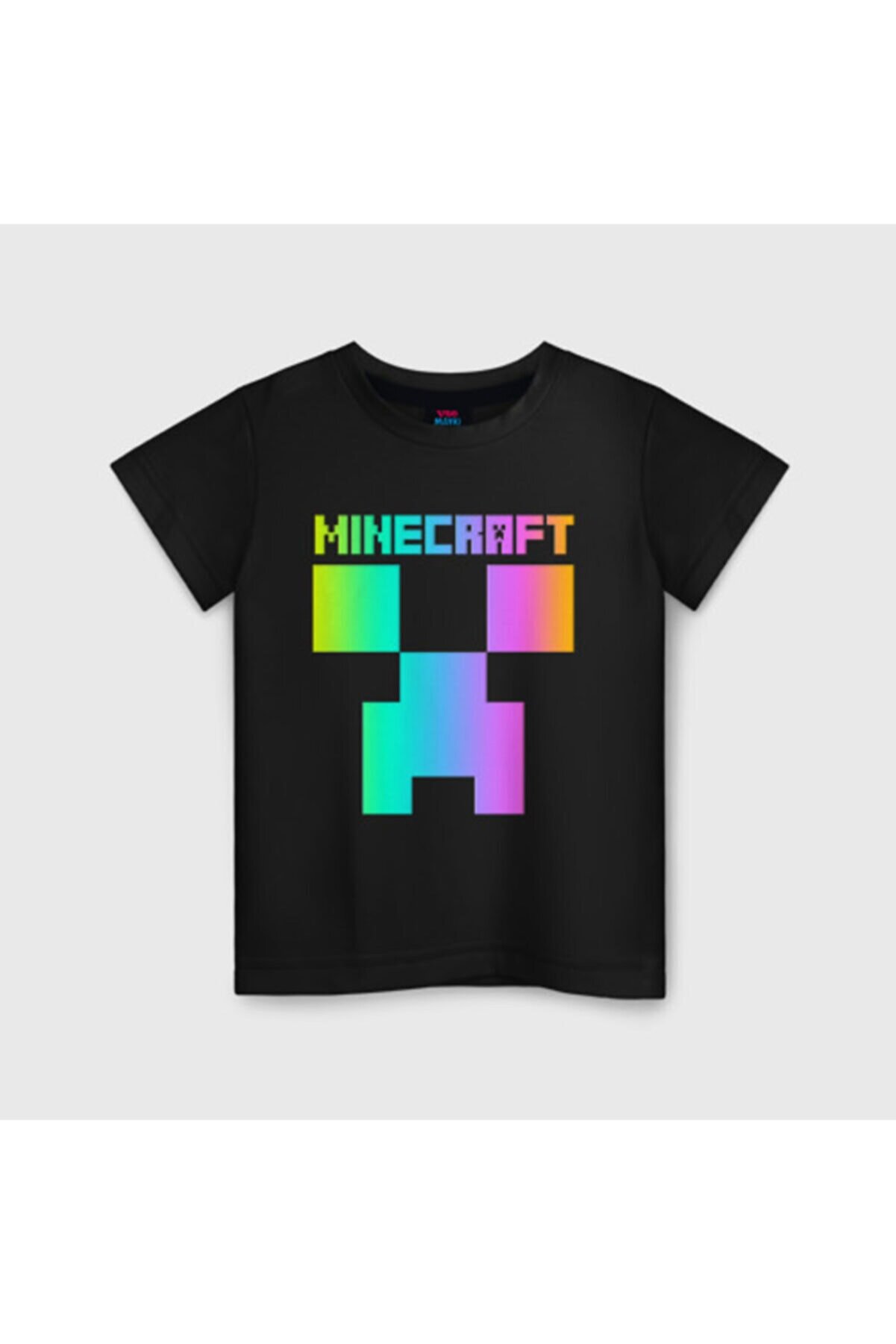 T-shirt Minecraft Pour Garçons - Noir, Manches Courtes, Coton, Licence Officielle