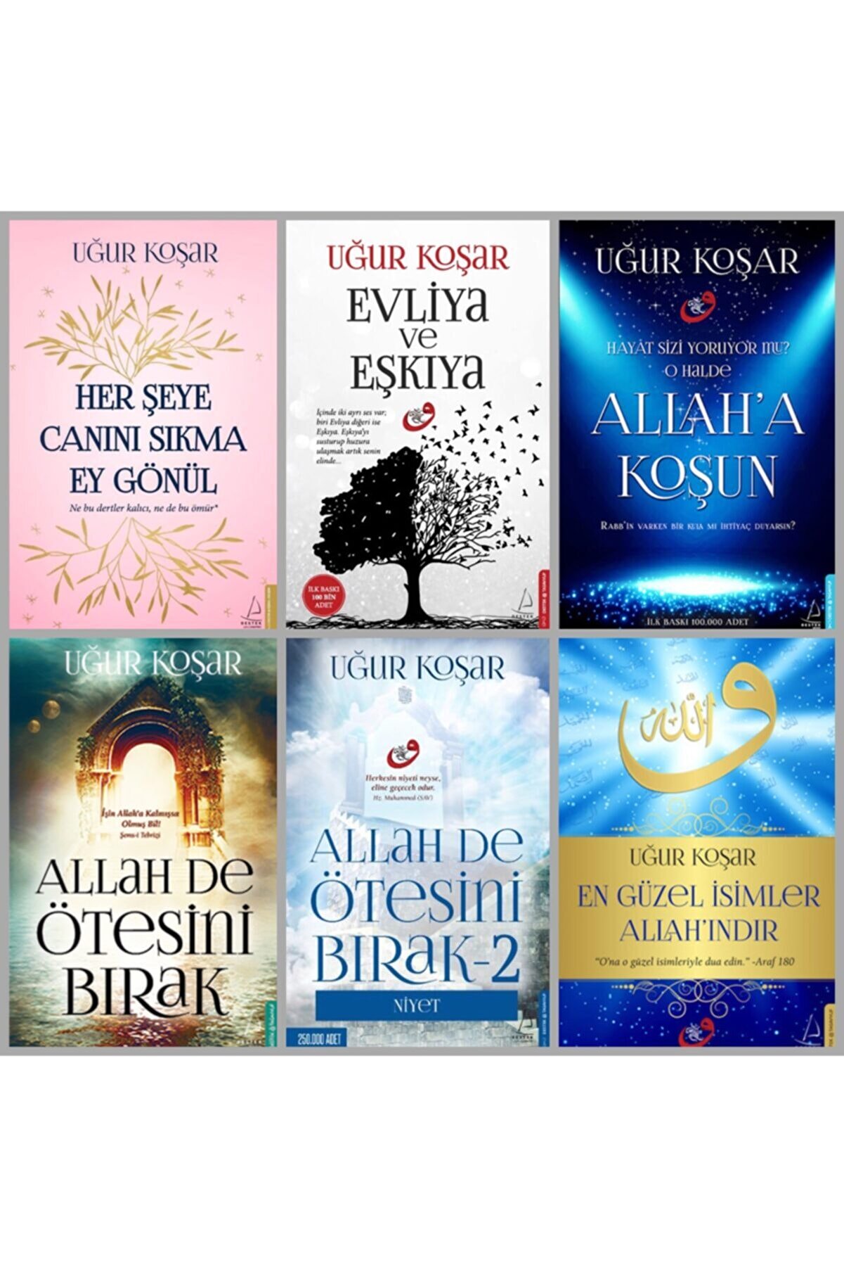 Destek Yayınları Uğur Koşar 6'lı Kitap Seti (allah De Ötesini Bırak, Her Şeye Canını Sıkma Ey Gönül + 4 Kitap)