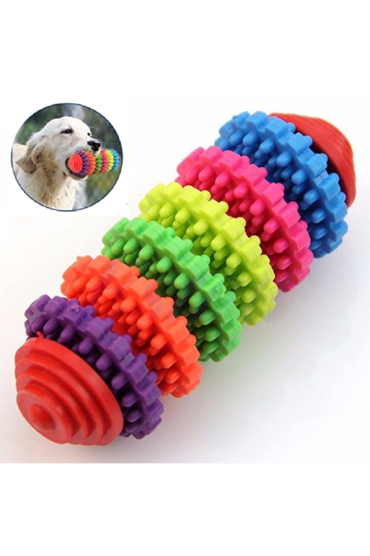 HAOER Köpek Diş Temizleme-kaşıyıcı Dikenli 6 Renk Oyuncağı - 12.5 Cm