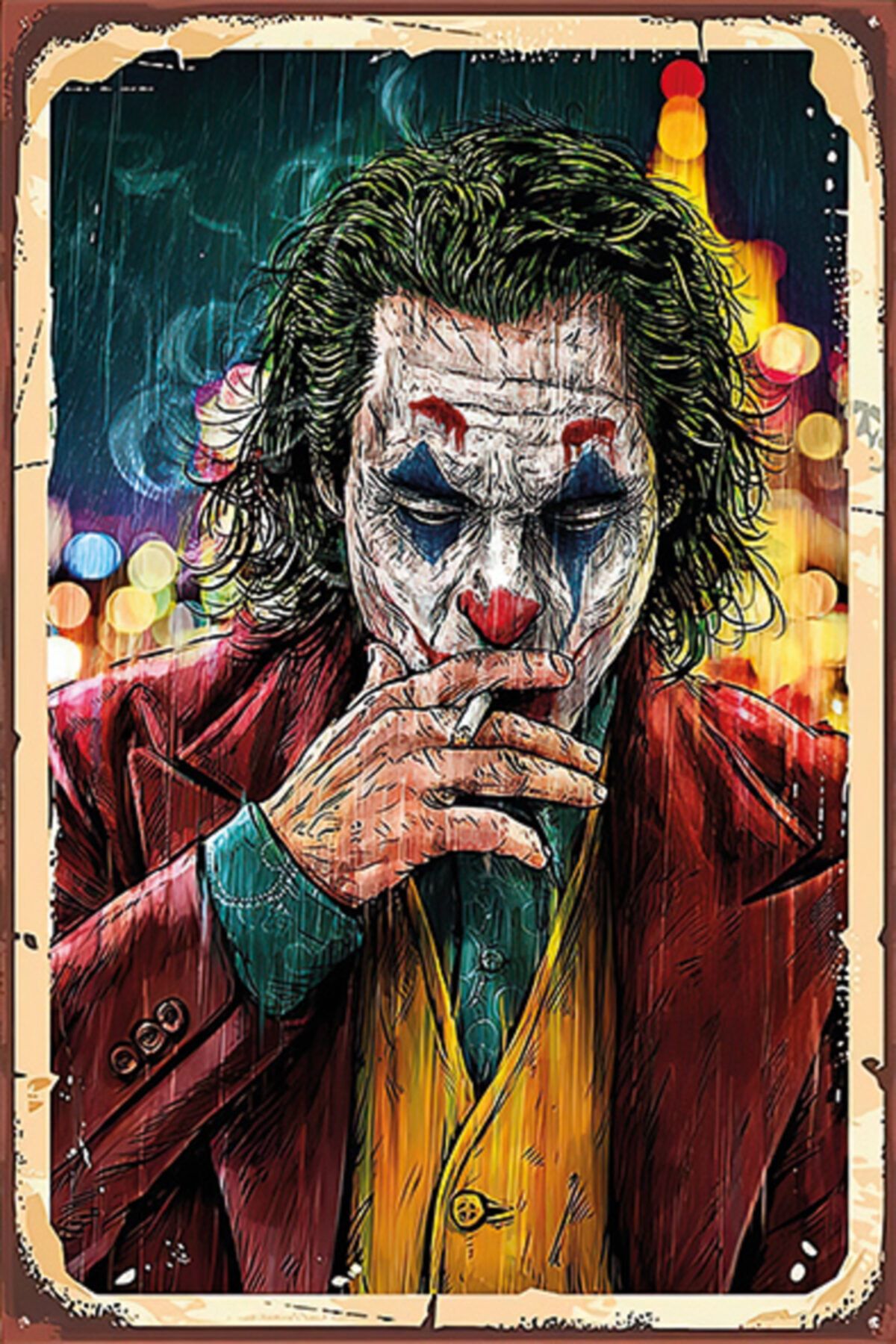 Hayal Poster Joker Retro Ahşap Poster 004